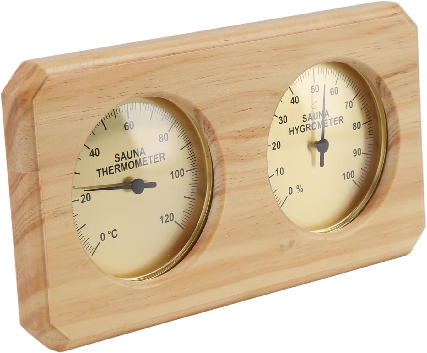 Fdit Elegant Wooden Sauna Thermometer and Hygrometer - Visual Beauty for Hotel Sauna Room image number 1