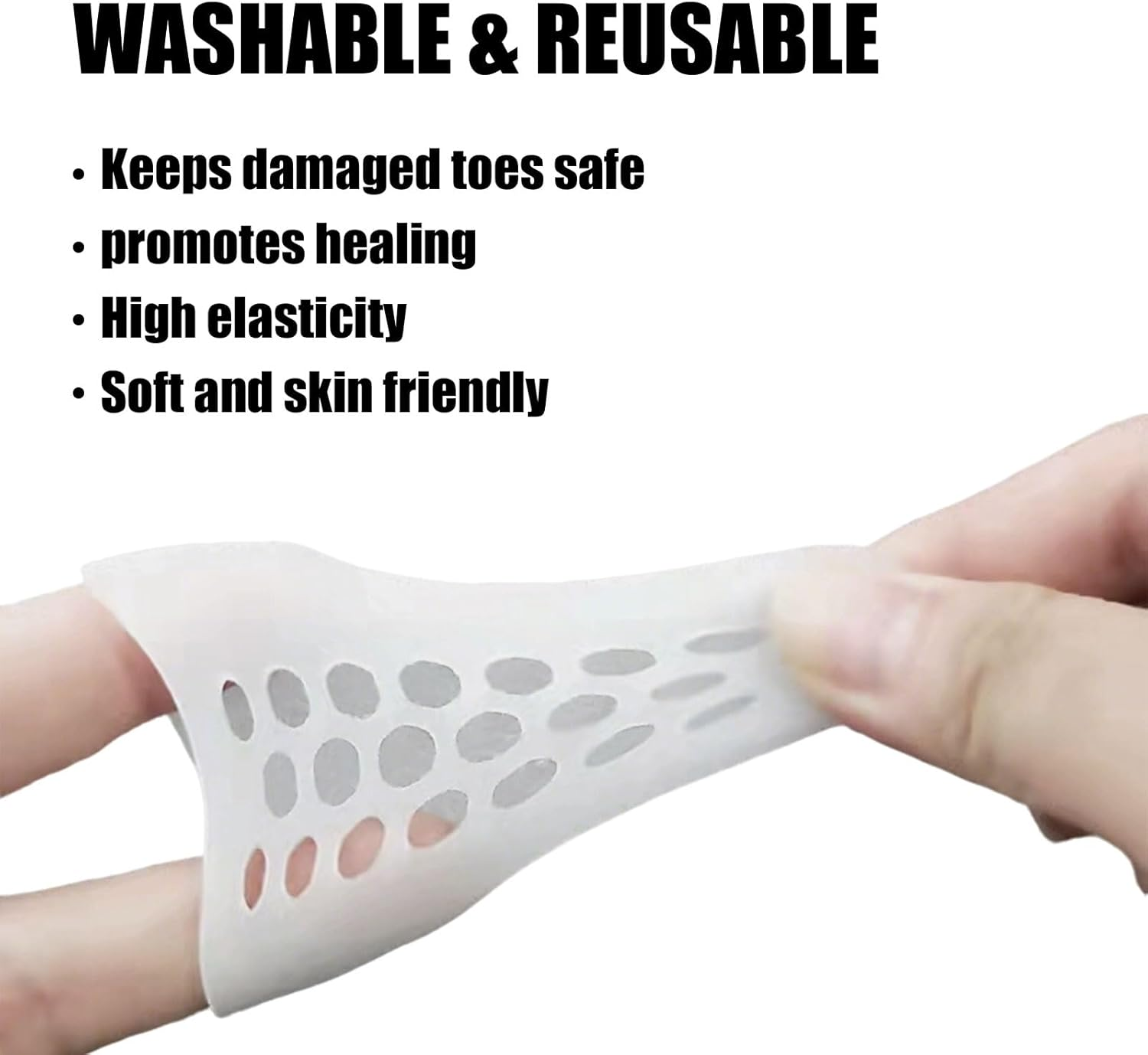 Big Toe Protector, 10Pair Breathable Gel Toe Cap Silicone Toe Cover Sleeves with Holes, Relieve Ingrown Toenails, Corns, Blisters, Hammer Toes, Reduce Friction image number 5