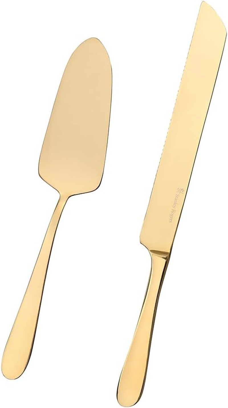 Stanley Rogers Albany Cake Knife and Server 2-Piece Set, Gold image number 2