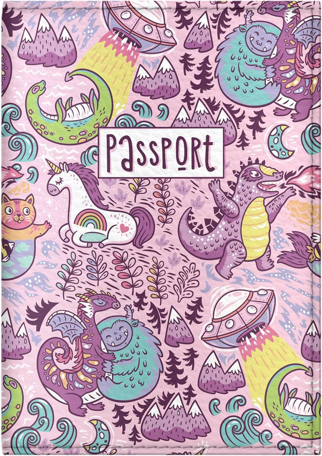 Quttie Passport Cover for Kids, Women and Men, Cute Travel Passport Holder, 20. Flower Pattern, Soft Cover