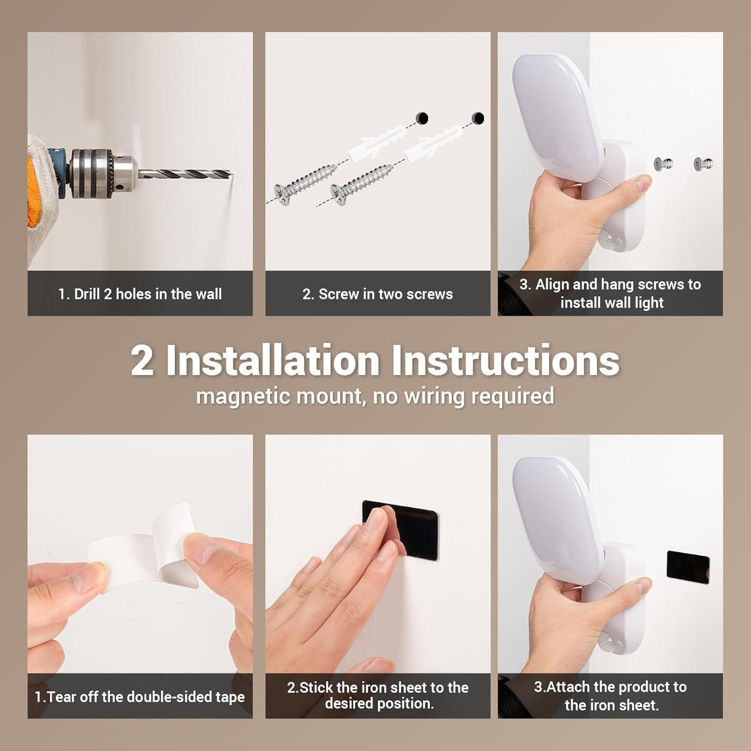 Motion Sensor Night Lights Indoor, Rechargeable Wall Lights Battery Operated with Remote, 3 Modes, 3 Color Temperatures, Magnetic Wireless Wall Sconces for Closet Porch Stairs Hallway Garage image number 6