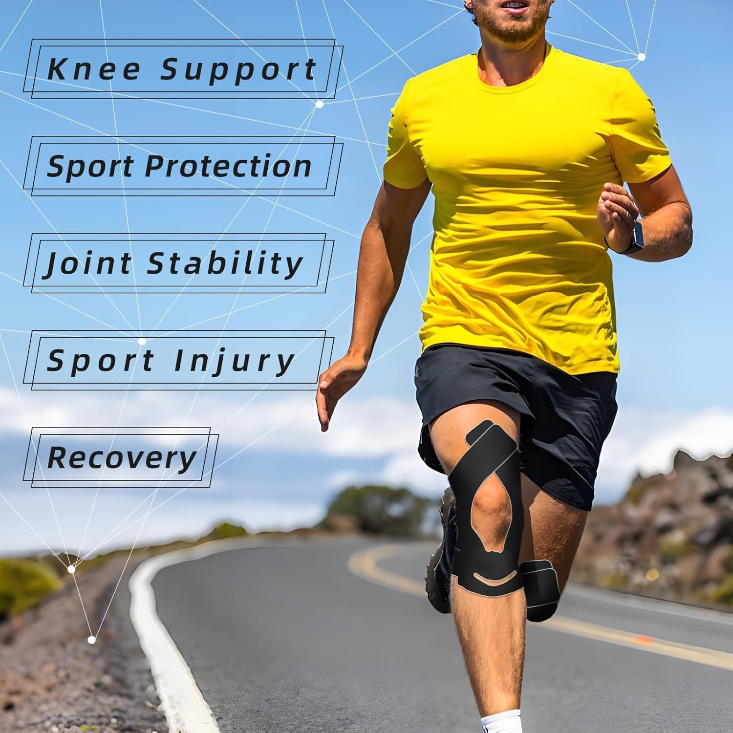 Pre-Cut Kinesiology Knee Tape, 8Pcs Breathable Precut Muscle Tape, Precut Kinesiology Sports Tape for Elbow Support image number 1