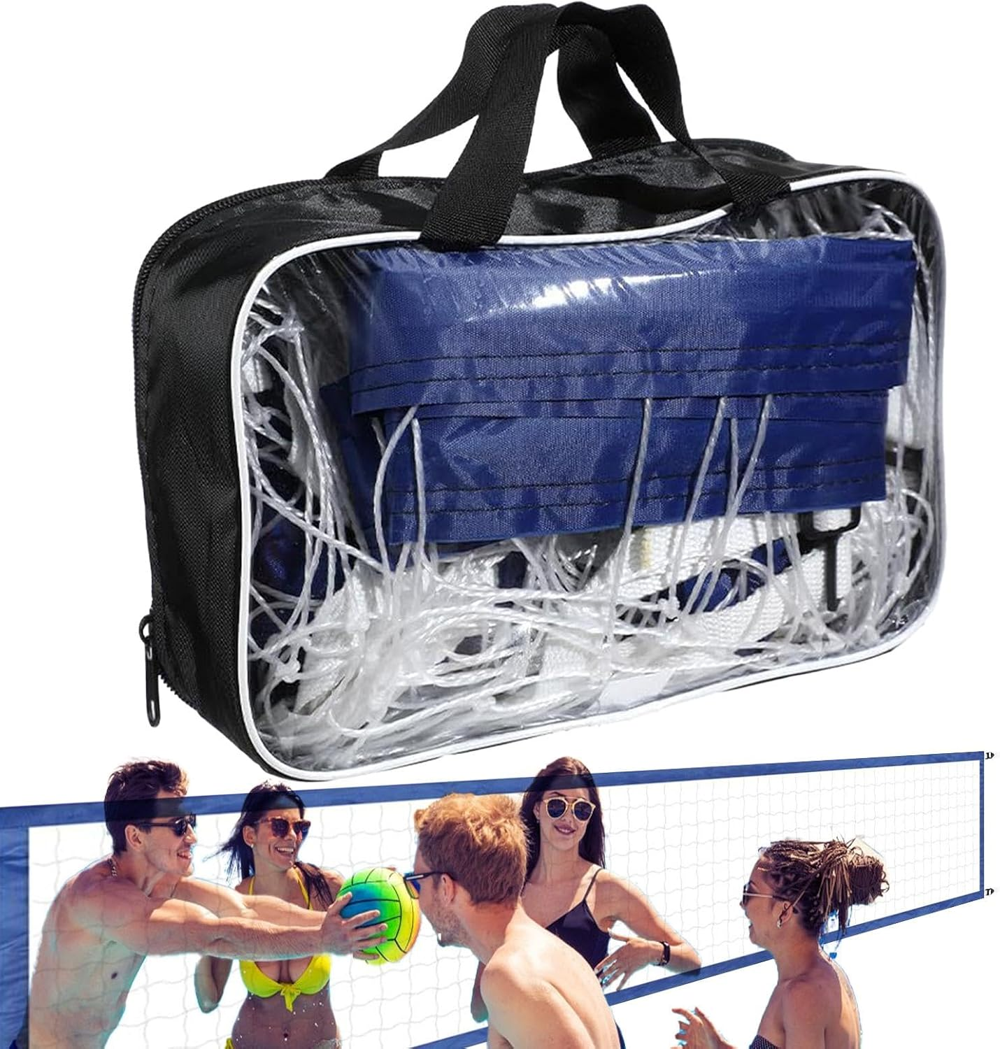 Water Volleyball Net | Portable 15 X 3FT Volleyball Net - Heavy Duty Sports Accessories Professional Swimming Pool Supplies for Badmintond image number 3