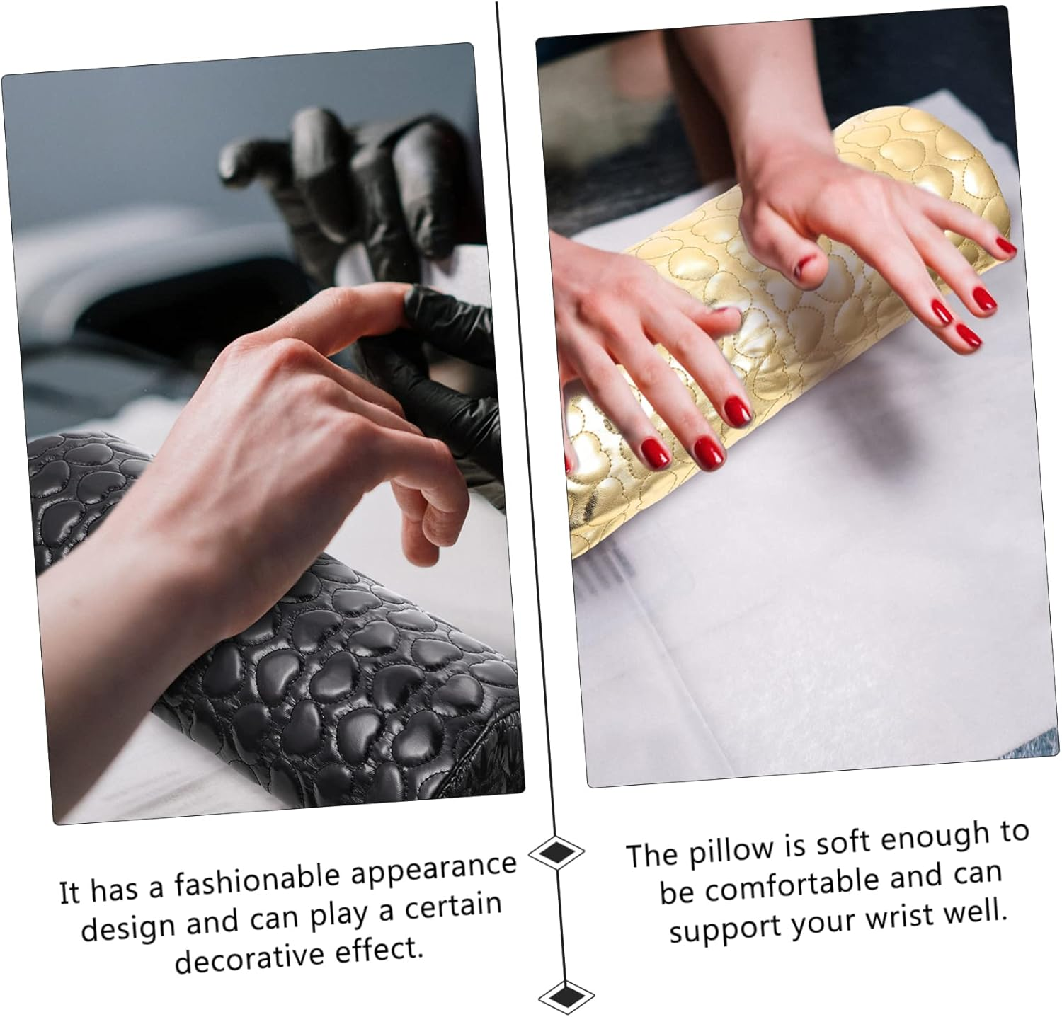 HONITANO 2Pcs Love-Heart Nail Art Hand Pillows Cushion Pad for Manicure Hand Support Pad in Salon image number 3