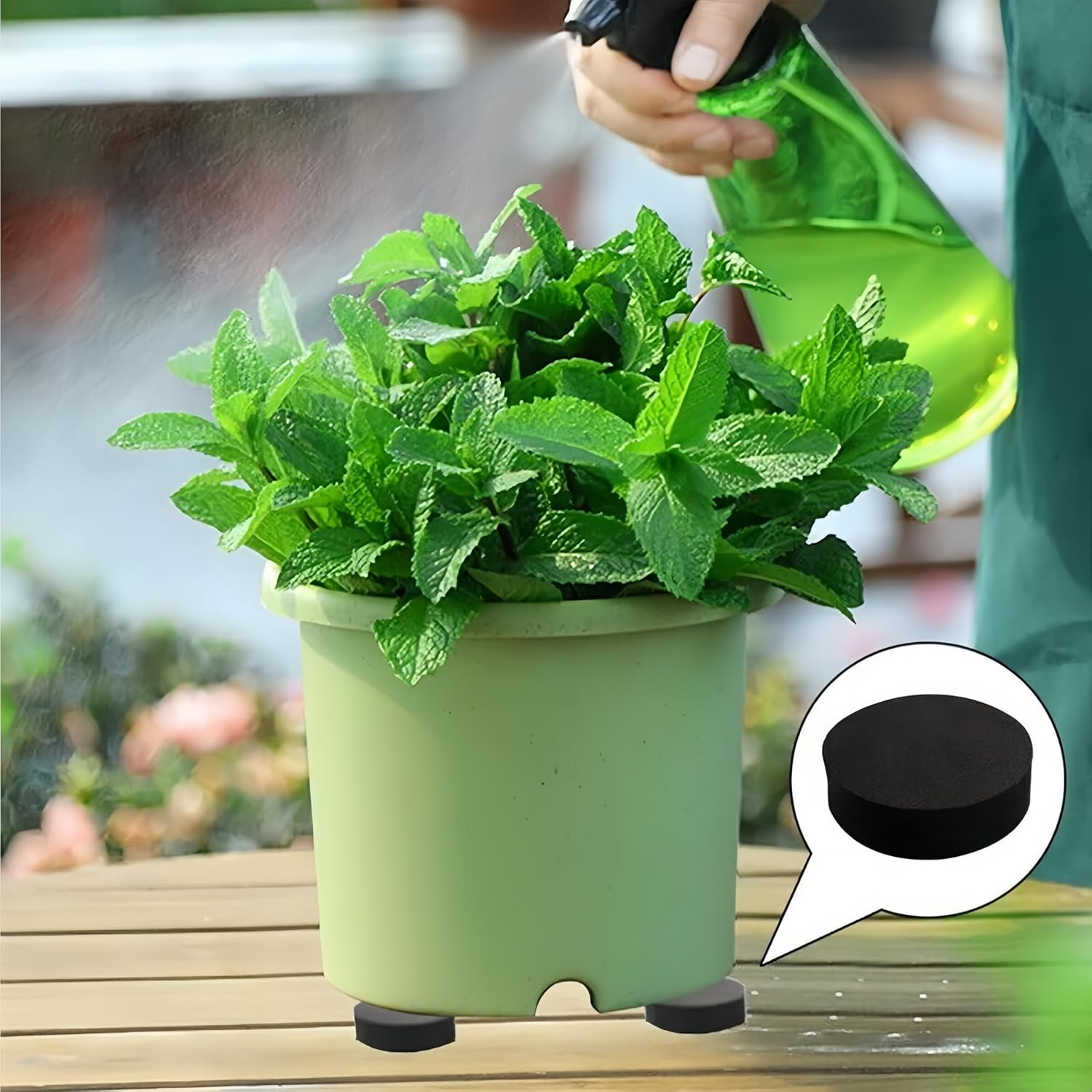 Jindizi 60Pcs Pot Feet Risers Plant Riser Invisible Pot Feet for Indoor/Outdoor Planters Adhesive Pads, Plant Pot Feet for Outdoor Planters image number 4