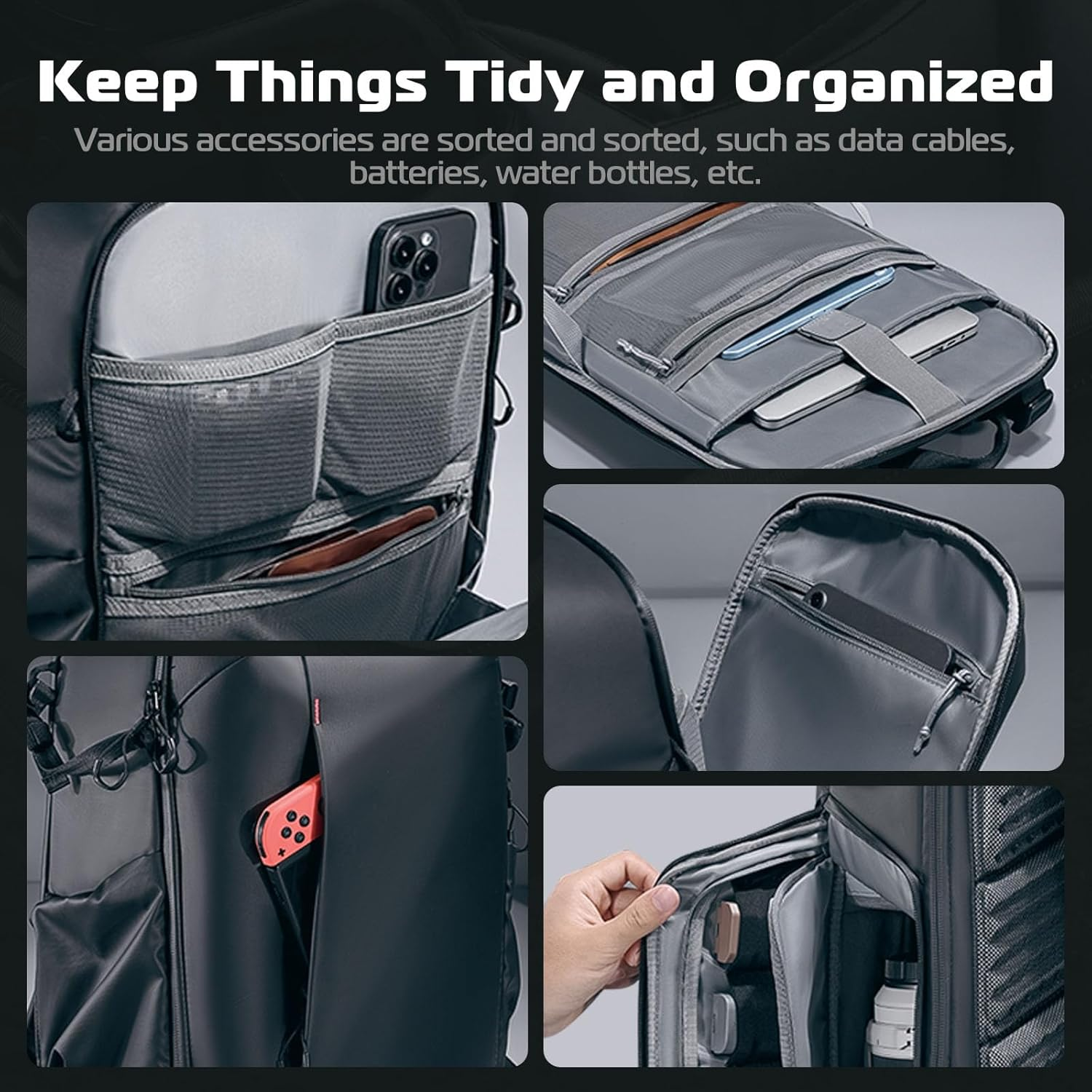 ULANZI Hardshell Camera Backpack Bag, Professional Splash-Proof Photography Camera Case anti Theft Travel for Photographers Unisex Drone DSLR Mirrorless Camera Lens Tripod Holder image number 1