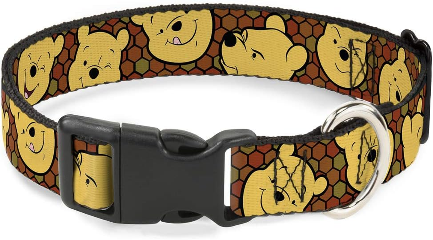 Buckle-Down Plastic Clip Collar - Winnie the Pooh Expressions/Honeycomb Black/Browns - 1/2" Wide - Fits 6-9" Neck - Small image number 6