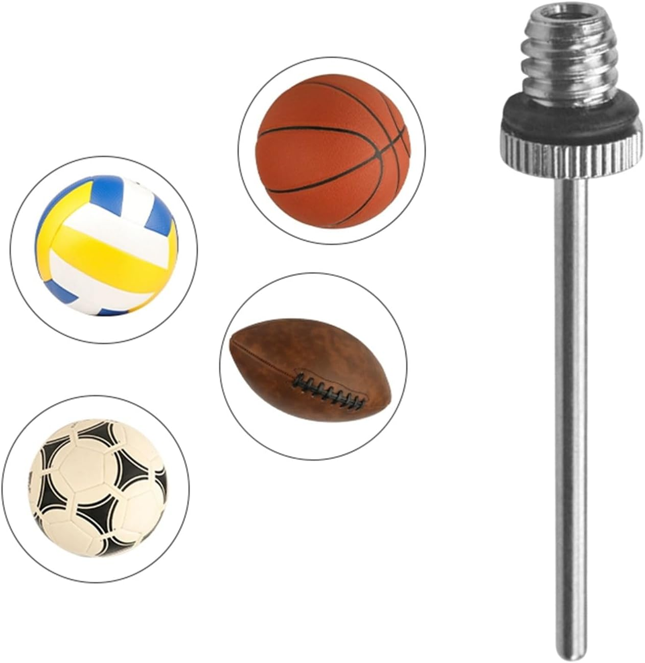 BGENHPON Stainless Steel Inflator Ball Pump Needle 10 Pack with Side Holes for Sports Balls Inflation Football Basketball Rugby image number 3