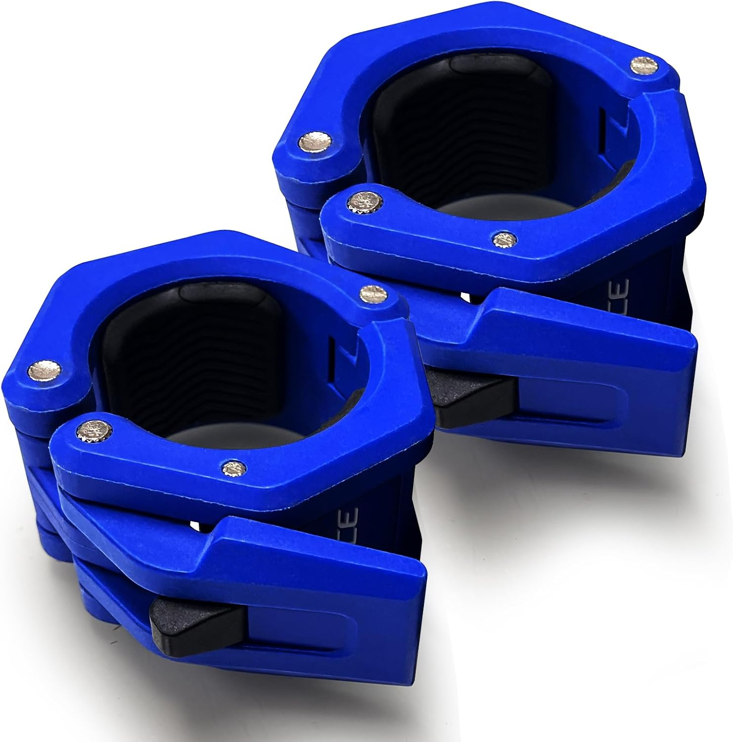 Olympic Barbell Clamps Collars, Heavy Duty Exercise Collars, Quick Release Clips 2 Pcs Spring Locking Weight Clips Fit 2 Inch Barbell for Weightlifting (Blue)