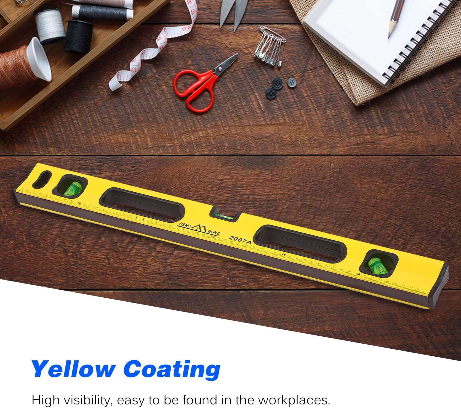 60Cm Aluminum Alloy Spirit Level Strong Magnetic Heavy-Duty Level Gauge High-Precision Level Ruler Practical Measuring Tool