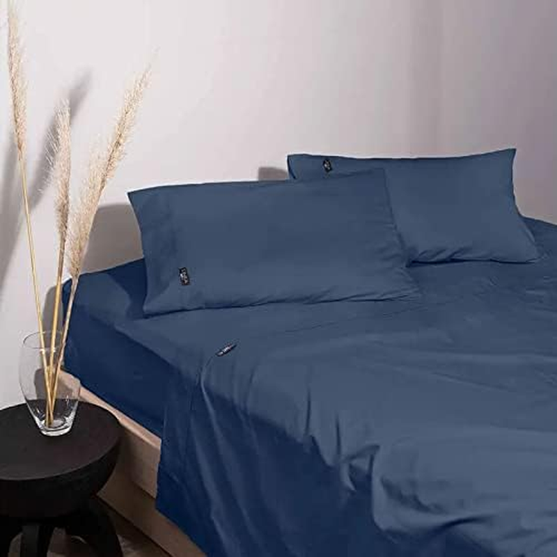 Linea Home King Bed Fitted/Flat Sheet Set 1500TC Cotton Rich Storm Home Bedding image number 1
