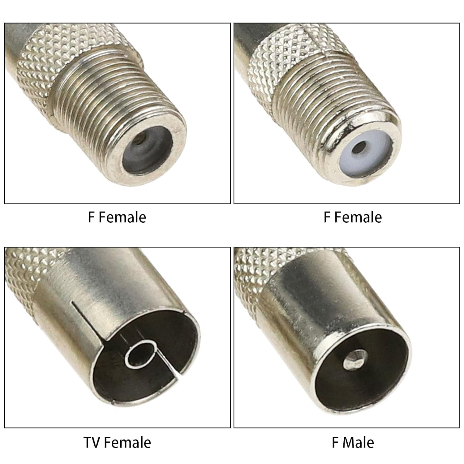 10Pcs Female to Male TV Aerial Coaxial Coupler for Antenna Cables Satellite Cables Coaxial Cables T/F Screw Connector Socket to RF Coax Aerial Adapter TV Aerial Coaxial Coupler for Antenna Cables image number 5