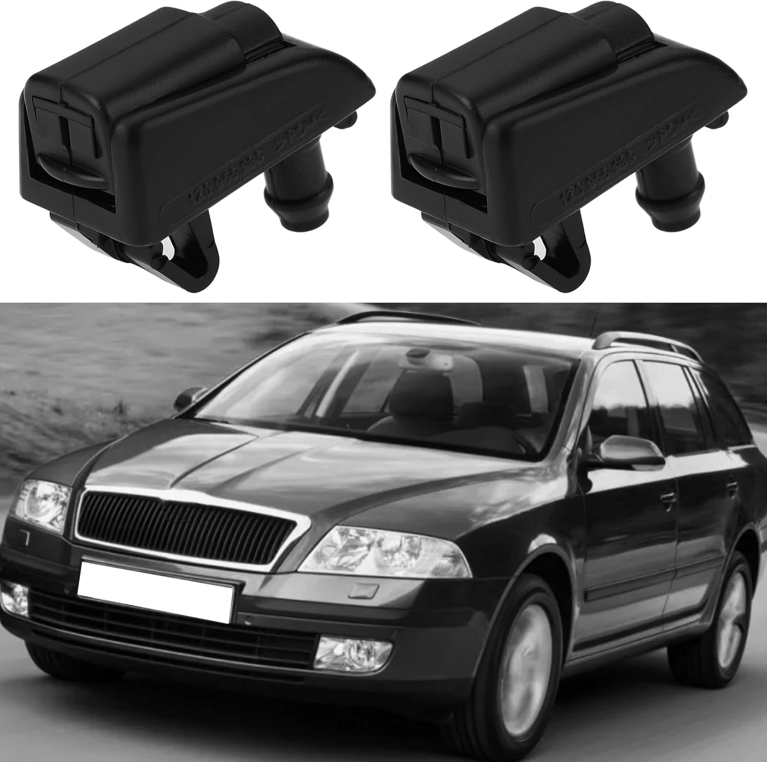 2Pcs Windshield Washer Nozzle 1Z0955985 Compatible with Skoda Octavia 2004-2013 image number 5