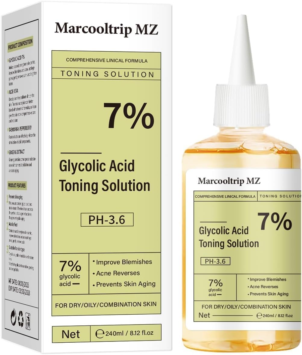 240Ml Glycolic Acid 7% Exfoliating Toner for Hydrating & Smoothening, Multi-Functional Gentle Serum for Face, Body & Underarms Skin Care image number 6