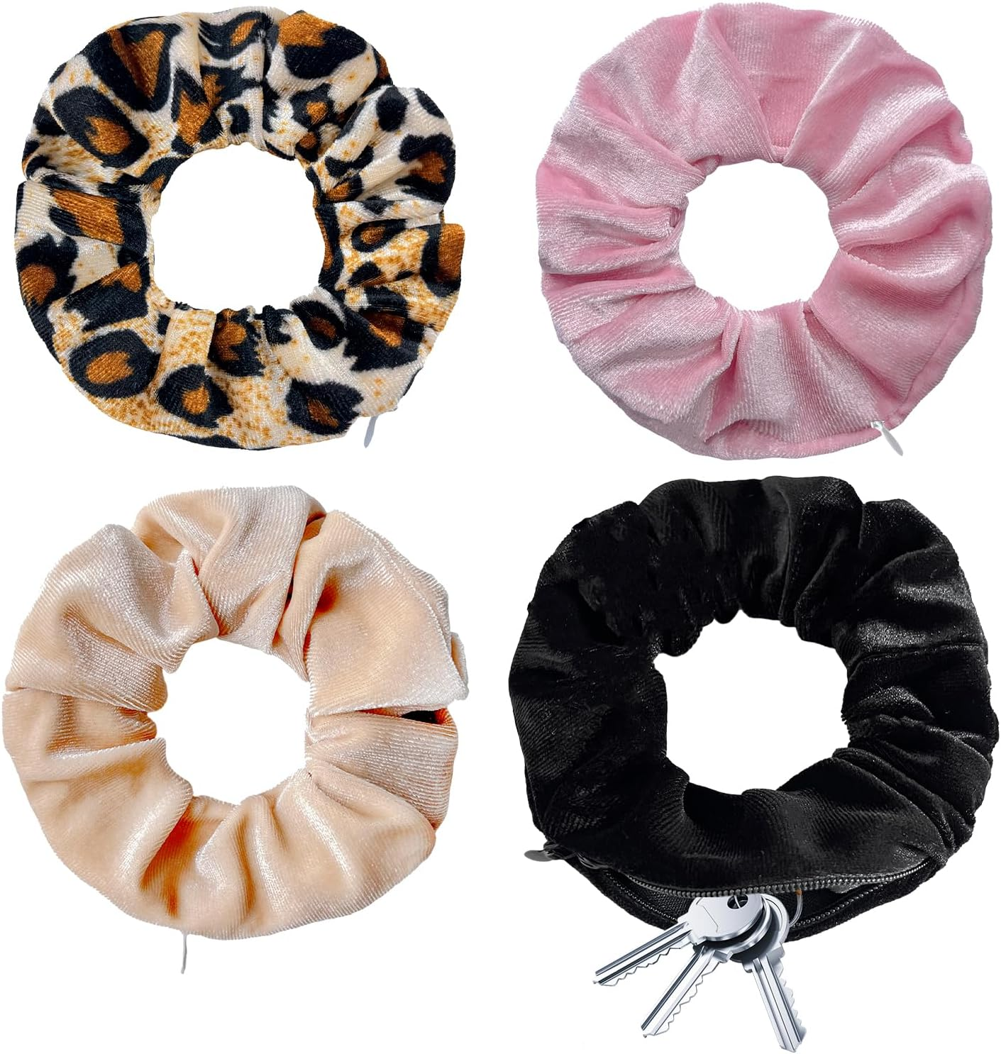 Pack of 4 Hair Bands with Zip, Travel Gadgets Hiding Money, Gadget Secret Compartment Holiday, Women Money Hiding, Safe Travel, Storage, Beach Hiding Valuables at Home image number 2
