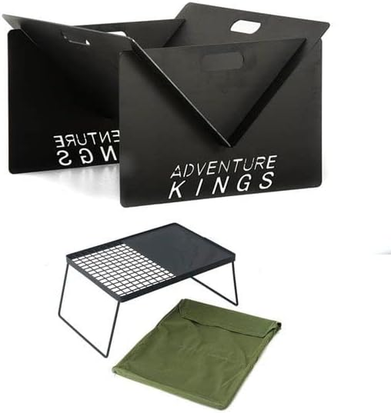 Adventure Kings Portable Steel Firepit +Camp Fire BBQ Plate Combo Grill Hotplate image number 4