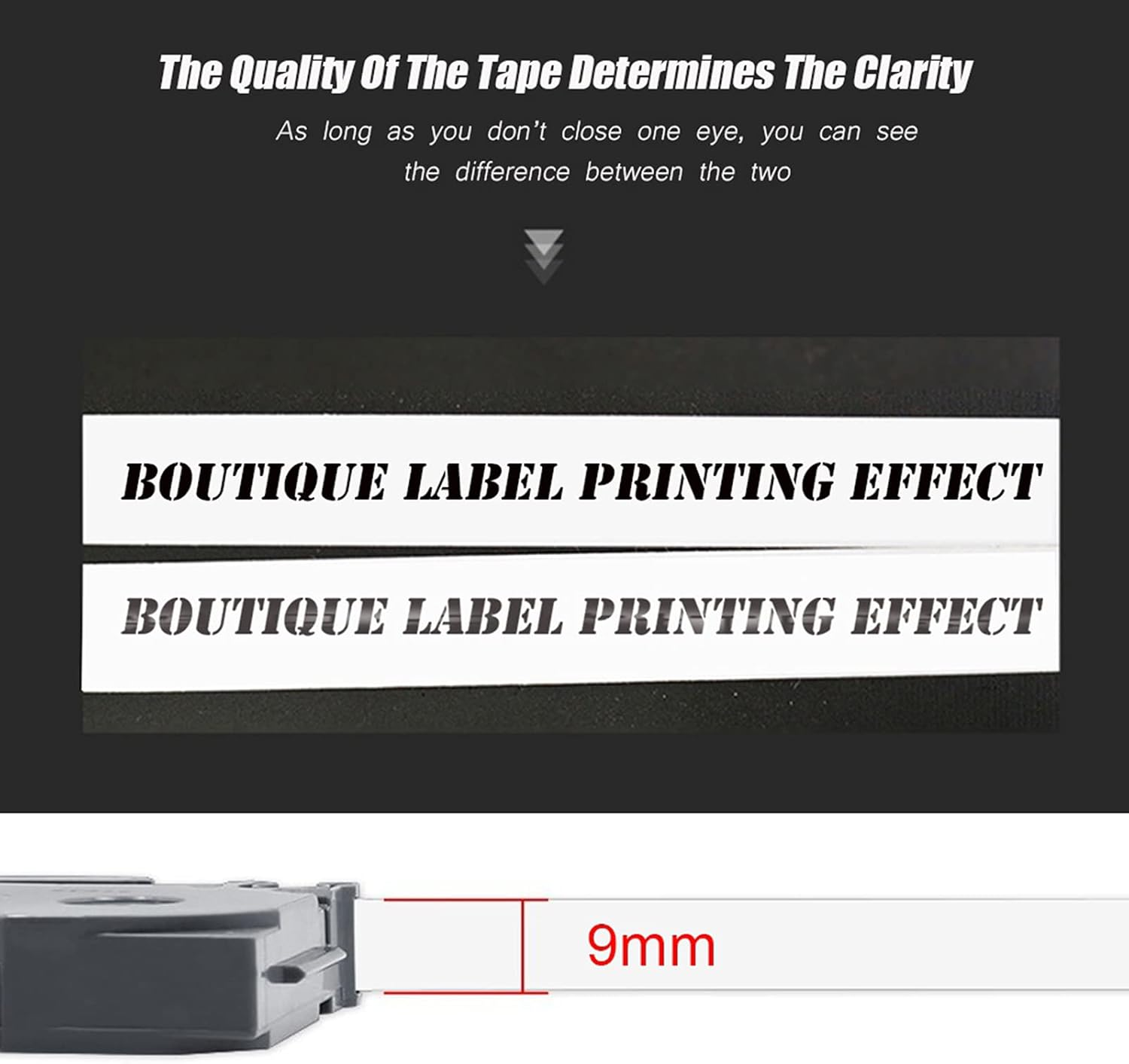 9Mm Label Tape Replacement for Tze-121 Tze-221 Tze-421 Tze-521 Tze-621 Tze-721, Black on White Cassette Tape, Label Maker Tape PT-E100 PT-D210 PT-E300 PT-D450 PT-P700 PT-18RZ PT image number 1