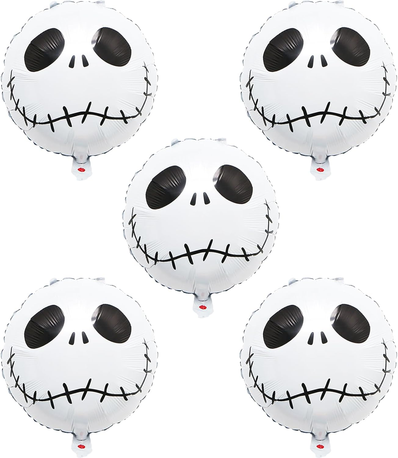 10Pcs Halloween Balloons Decorations Happy Halloween Party Foil Mylar Balloons Halloween Skull Balloons Black White Strip Balloons for Halloween Birthday Baby Shower Wedding Party Decor Supplies