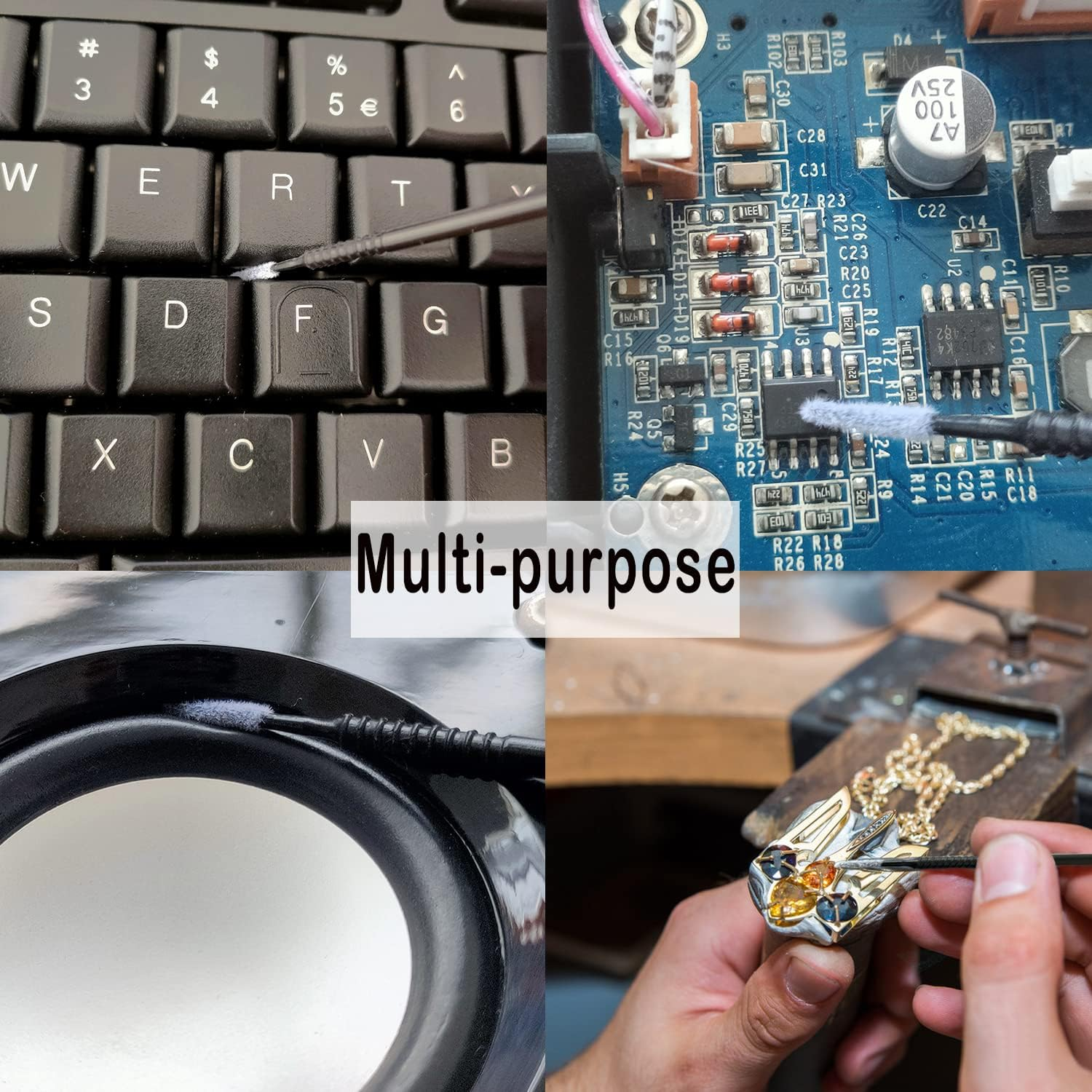 AIVIAI Disposable Micro Applicator Brush,Micro Swabs for Makeup, 400Pcs (Black) image number 2