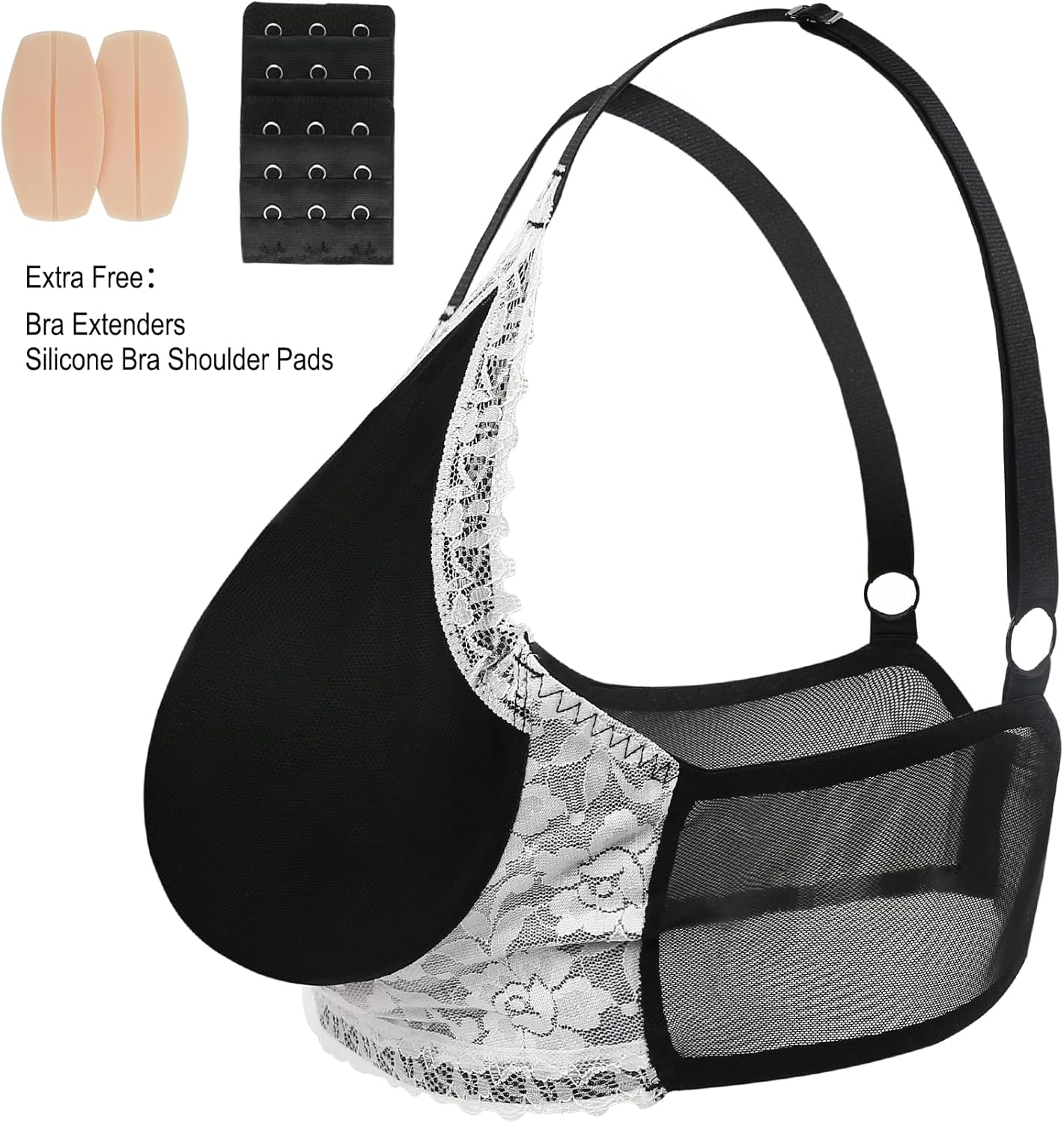 Vollence See through Mastectomy Bra Silicone Breast Forms Pocket Bra Fake Prosthesis Crossdresser image number 5