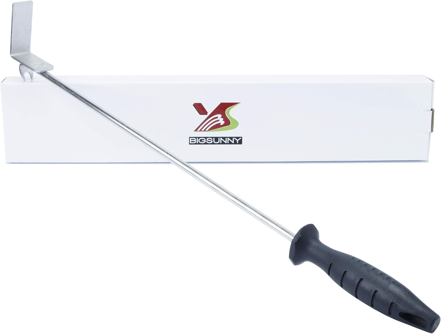 MSY BIGSUNNY 2 in 1 Satinless Steel Ash Rake for Grills, Big Green Egg, Charcoal Grills Tool with Rack Lifter, Ash Tool (18" Ash Rake) image number 3