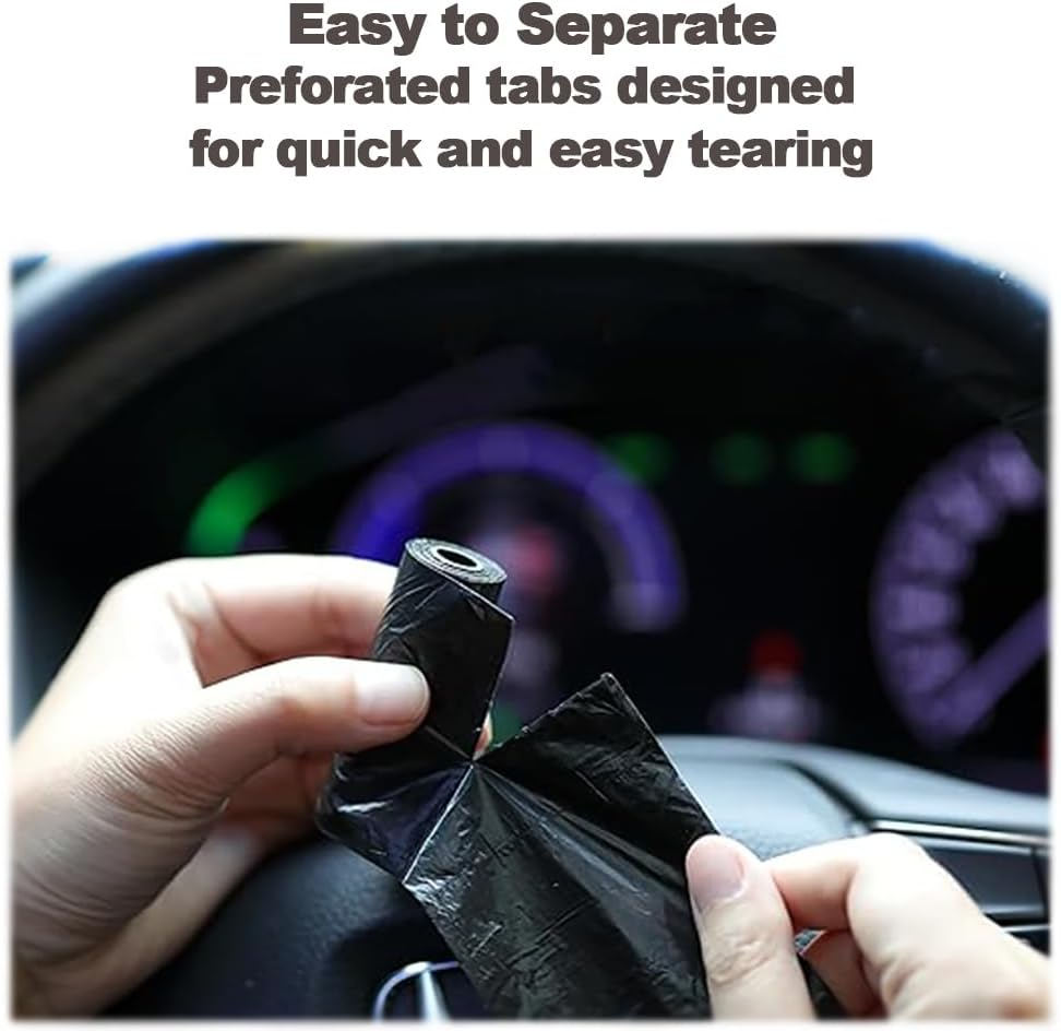 Mini Trash Bags (0.8 Gal) &ndash; Perfect for Car, Home & Office. Portable Disposable Waste Bags Fit Small Trash Cans &ndash; Essential Car Accessory for On-The-Go Cleanliness (6, Black) image number 3