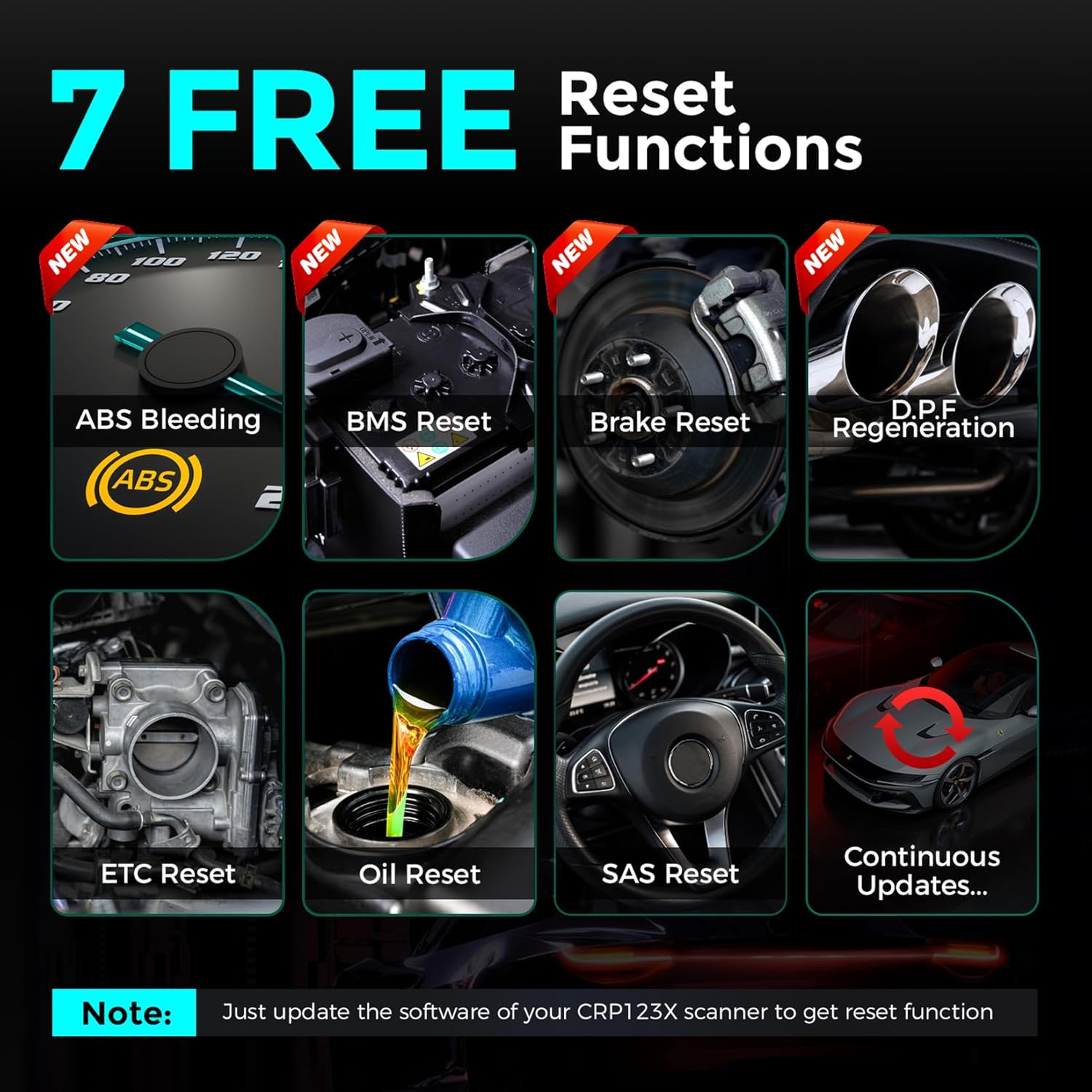 Launch OBD2 Scanner CRP123X Code Reader Tcm/Engine/Abs/Srs/Airbag Tools 2022 Battery Test Scanner for Car, One-Click Lifetime Free Update Wifi Connection, Autovin Scan Tool,7.0 Android OS,16GB ROM image number 4