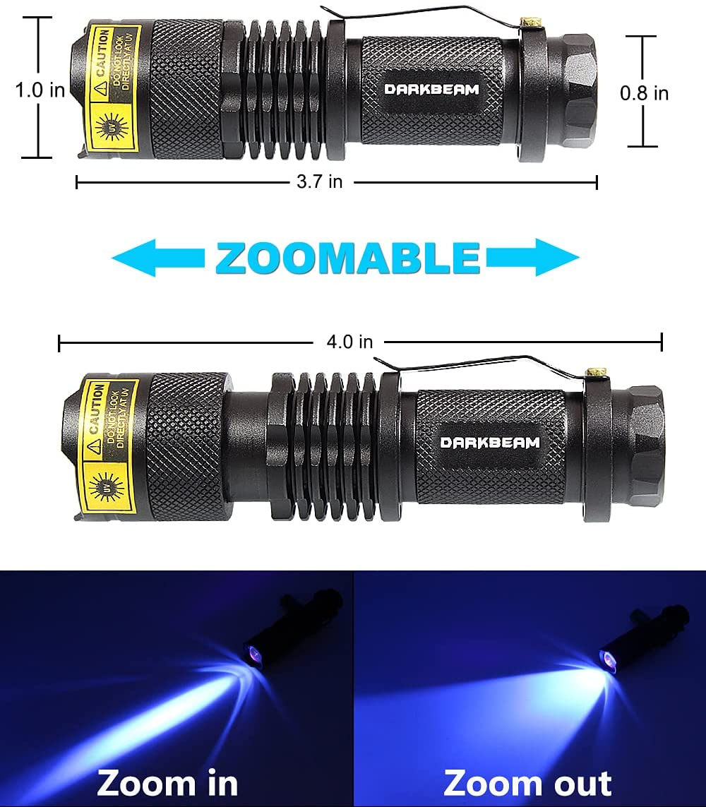 UV Flashlight Black Light 365Nm LED Lamp Blacklight Pet Urine Portable Mini Pocket Detector for Dog Cat Dry Stains Bed Bug Ultraviolet Flashlights Lights with Clip SK68(1 Pack) image number 1