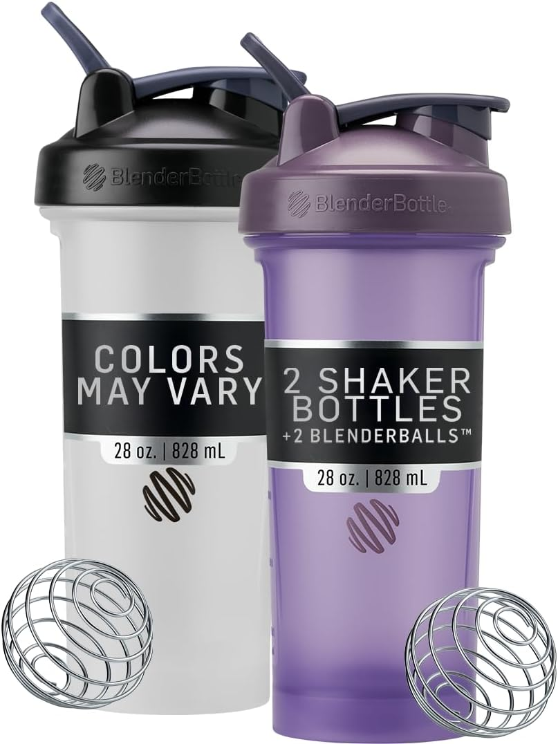 Blenderbottle Classic V2 Shaker Bottle Perfect for Protein Shakes and Pre Workout, 20Oz, Full Color Purple