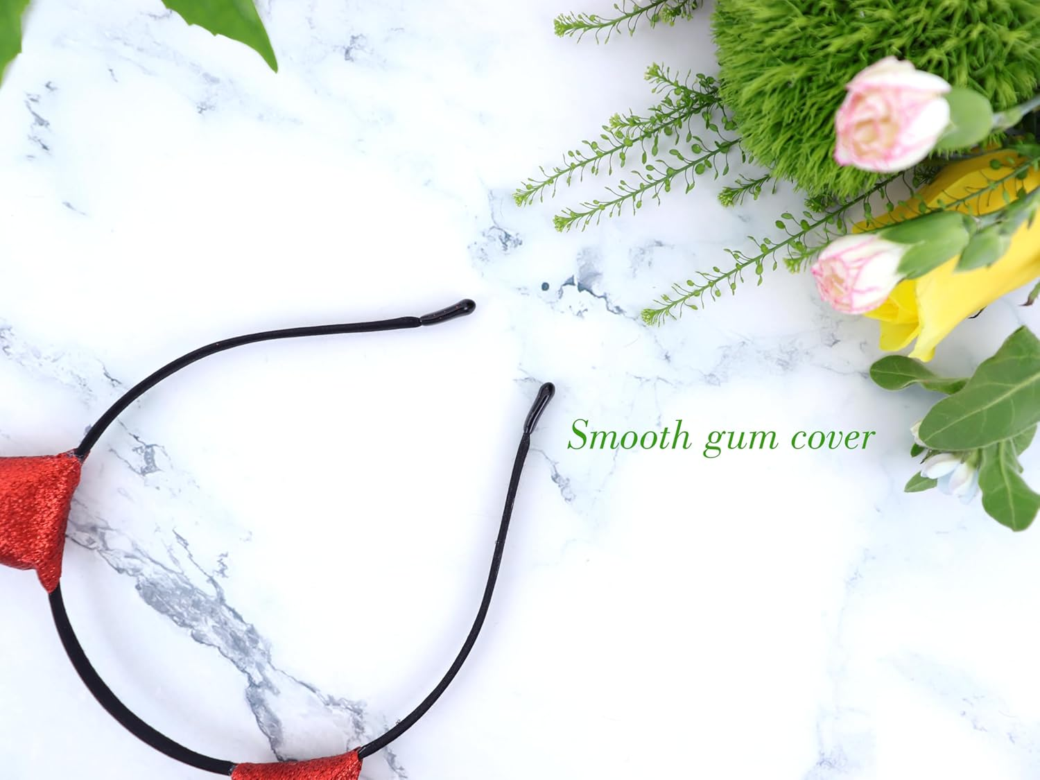 Bonnie Z. Leonardo Party Devil Horns Headband Devil Ears Headband - A-Glitter Red image number 3