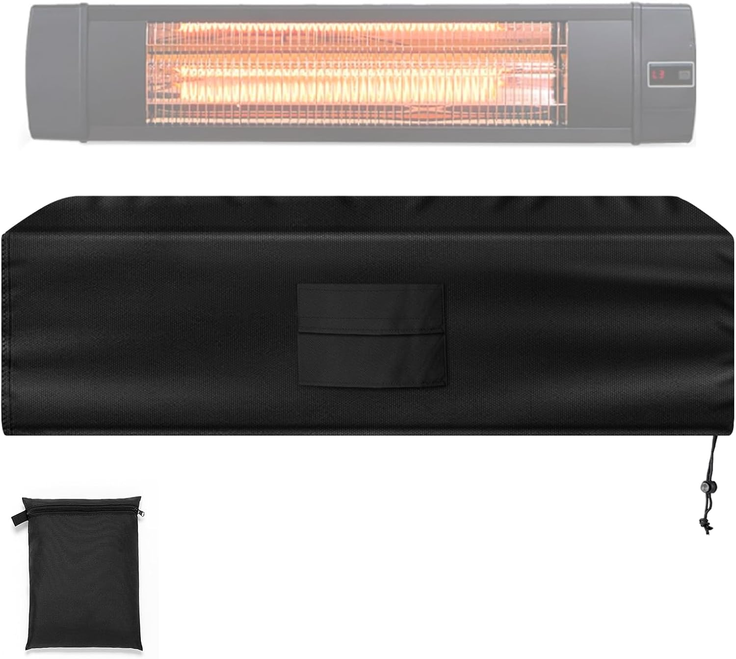 Electric Patio Heater Covers, Compatible with Most of Portable Indoor&Outdoor Wall-Mounted or Bracket Stand Electric Heater, with Remote Controlled Bag (40"Lx9.8" Wx7"H), Weather-Resistant Fabric image number 1