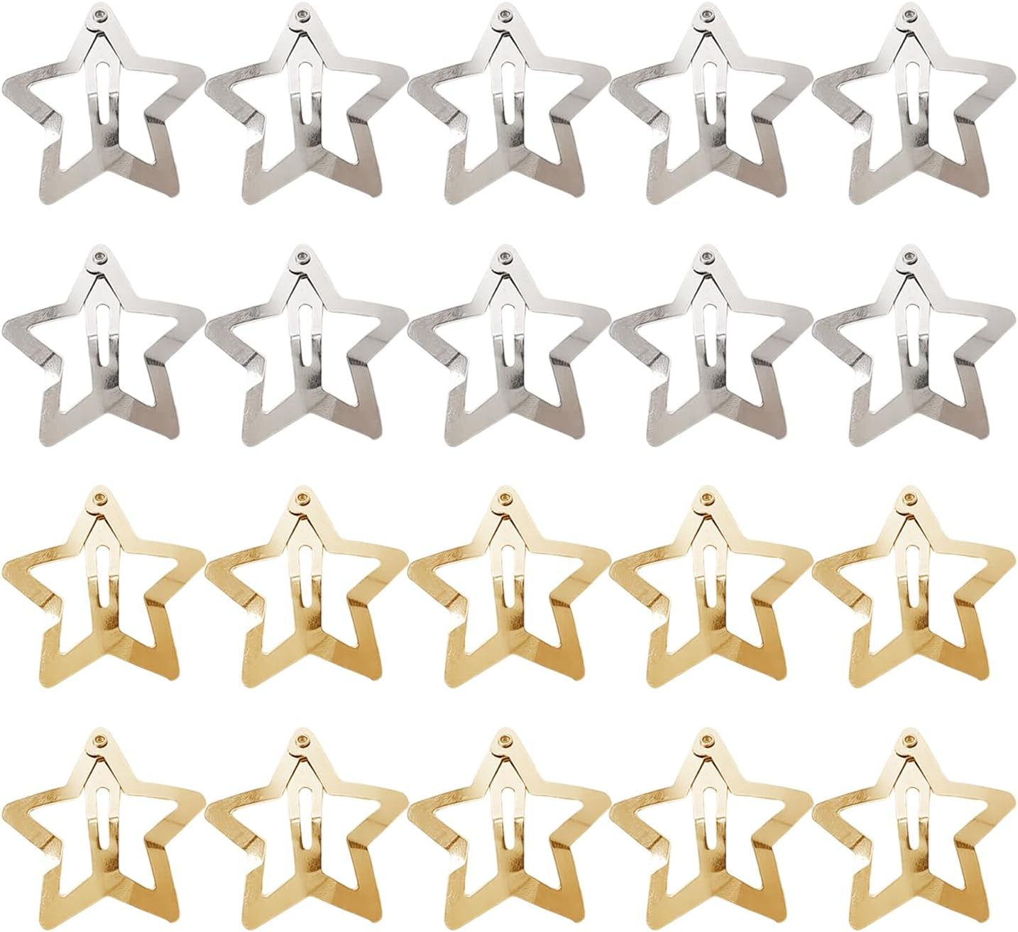 20 Star Shaped Hair Claws Metal Spring Clip Hair Clips Cute Headwear Y2K Hair Accessories image number 3