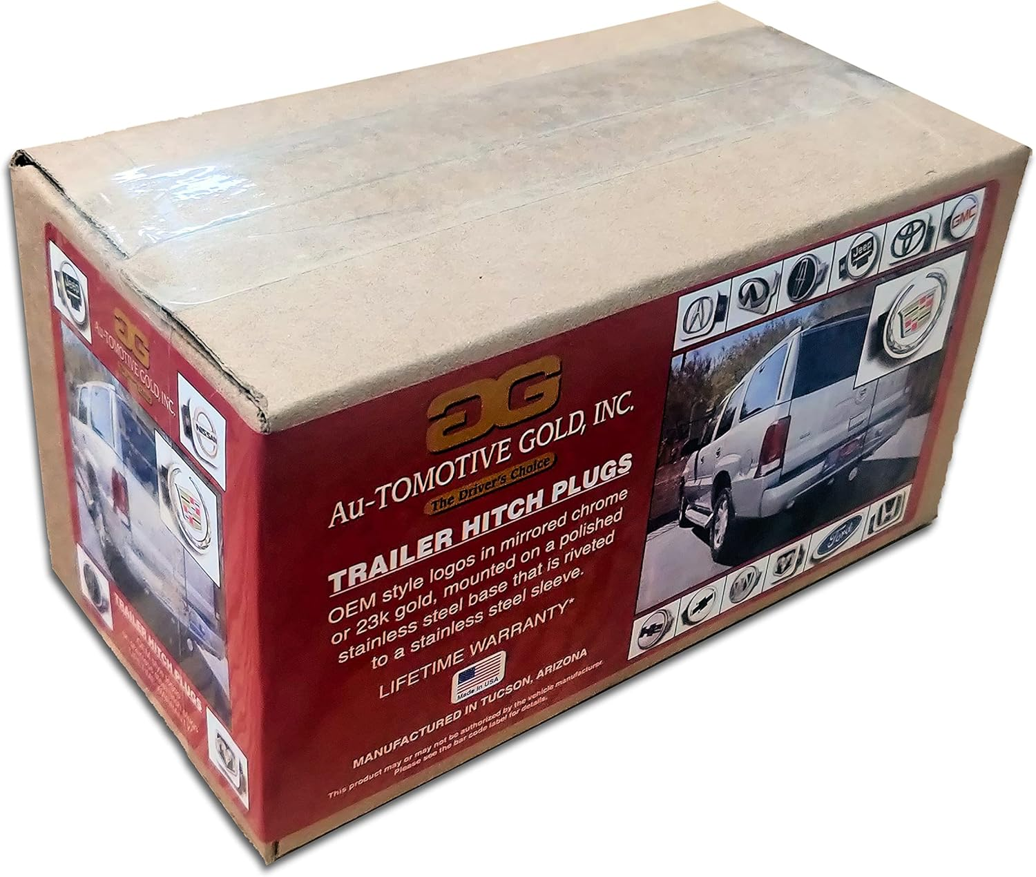 Au-Tomotive GOLD, INC. Officially Licensed UV Printed Orange Logo Class III Trailer Hitch Plug for Ford Tremor (Rugged Black) image number 5