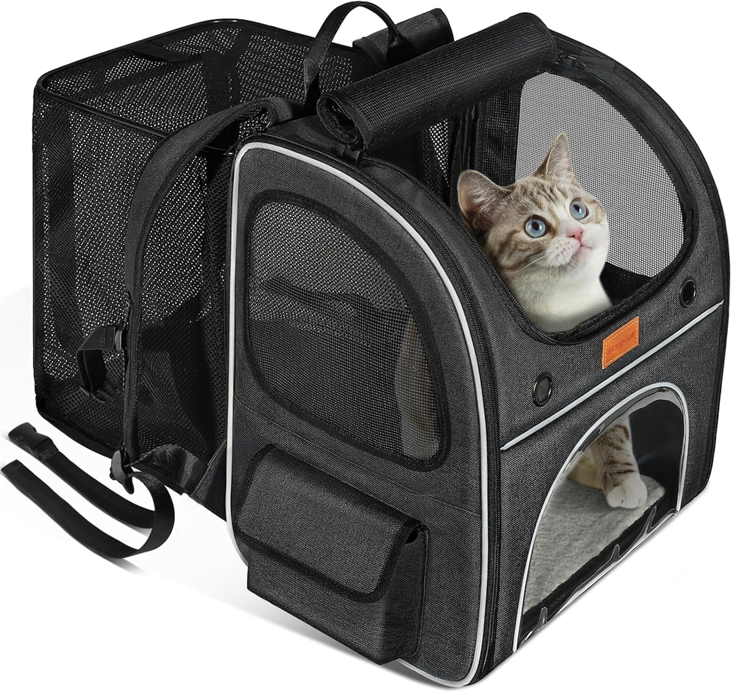 Pet Carrier Backpack, Morpilot Expandable and Foldable Cat Backpack with Breathable Mesh, Waterproof and Durable Dog Backpack for Cats and Small Dogs up to 8 Kg