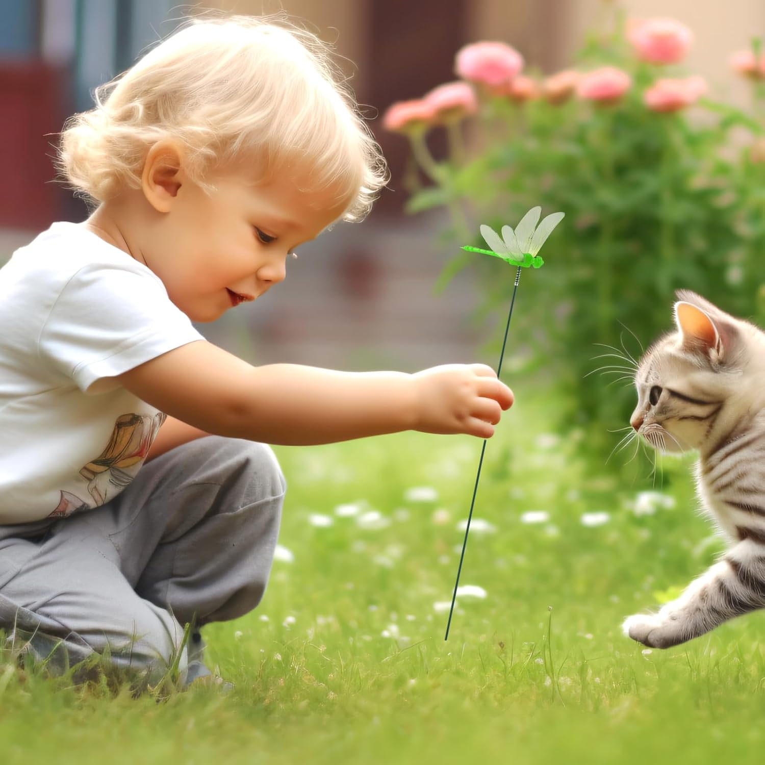 12Pcs Decorative Garden Stakes, 3D Artificial Dragonfly Garden Decor Realistic Ladybug Butterfly Ornaments for Outdoor Patio Yard Plant Flower Pot Decoration (No Clips) image number 6