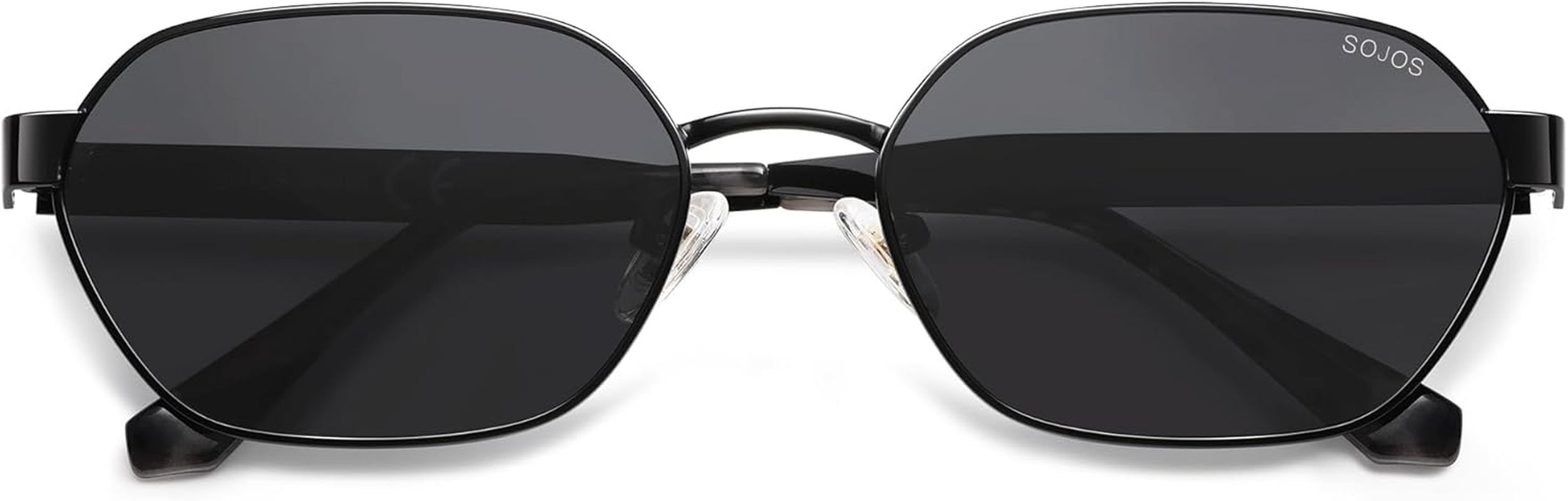 SOJOS Trendy Polarized Hexagon Sunglasses for Women Men, UV400 Retro Rectangle Shades SJ1238