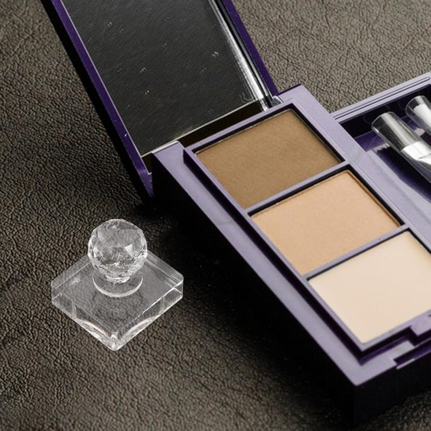 MALUGOGO 3Pcs Eyeshadow Pressing Mold Portable Makeup Stamper for Blush Highlighter Compact Powder Pressing Tool Smooth Even Finish for Easy Application