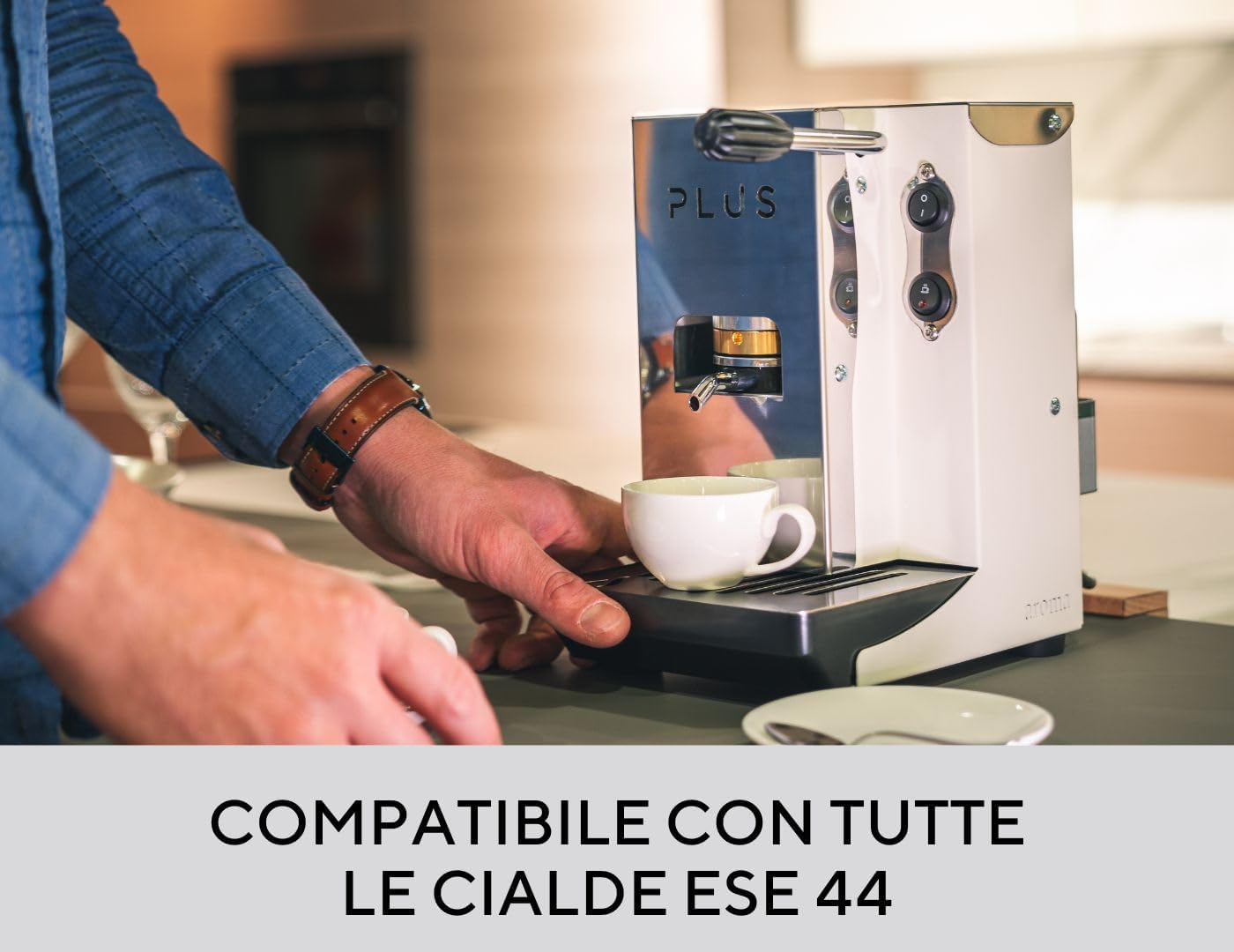 Aroma Plus+ Espresso Pod Machine ESE 44 Mm Taupe image number 5