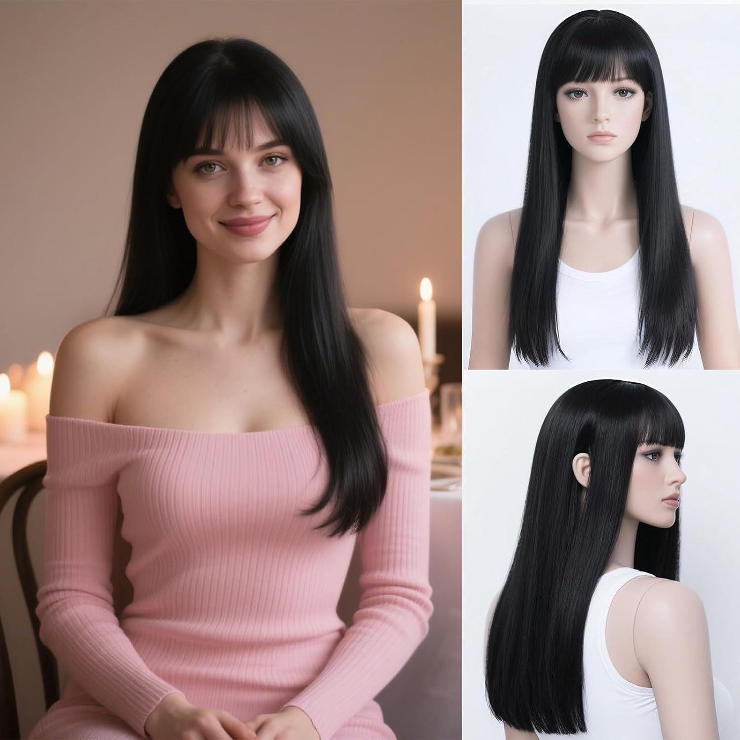 Xeelfaro Pink Wavy Long Wig for Women Full Head with Natural Curls & Soft Texture, Flowing 24Inch Wig for Special Occasions Style Statements (Pink, 24Inch)