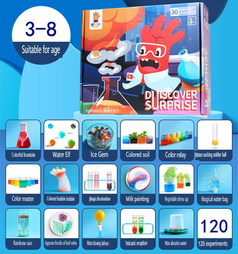 STEM Science Experiment Kit for Kids &ndash; 47-Piece Educational Chemistry Lab Set, Includes 30 Fun Experiments with Reagents & Safety Goggles, Ideal for Boys & Girls Ages 6+, Learn Science at Home image number 4