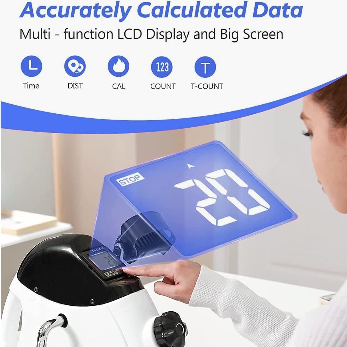 AIMALL Compact Pedal Exerciser with LCD Display - Fitness Gym Bike for Arm and Leg Exercise, Adjustable Resistance, 16.14" X 9.44" X 12.20" image number 1