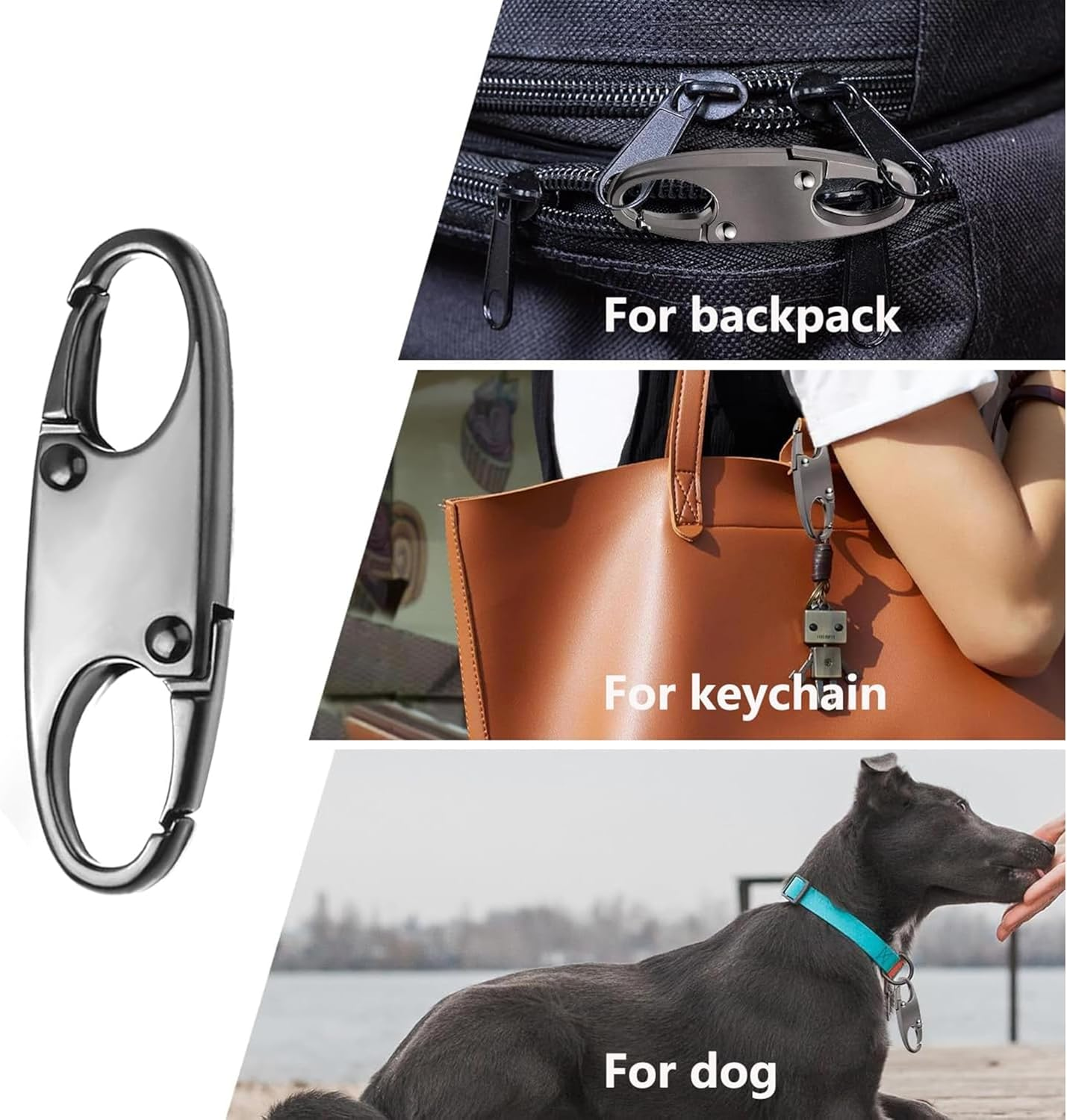 6Pcs Zipper Pull Replacement, Zipper Clip Theft Deterrent,Premium Zipper Lock,Upgraded Zipper Pull,Theft Deterrent Dual Opening S Shaped Carabiner for Backpacks Traveling Camping Suitcases image number 2