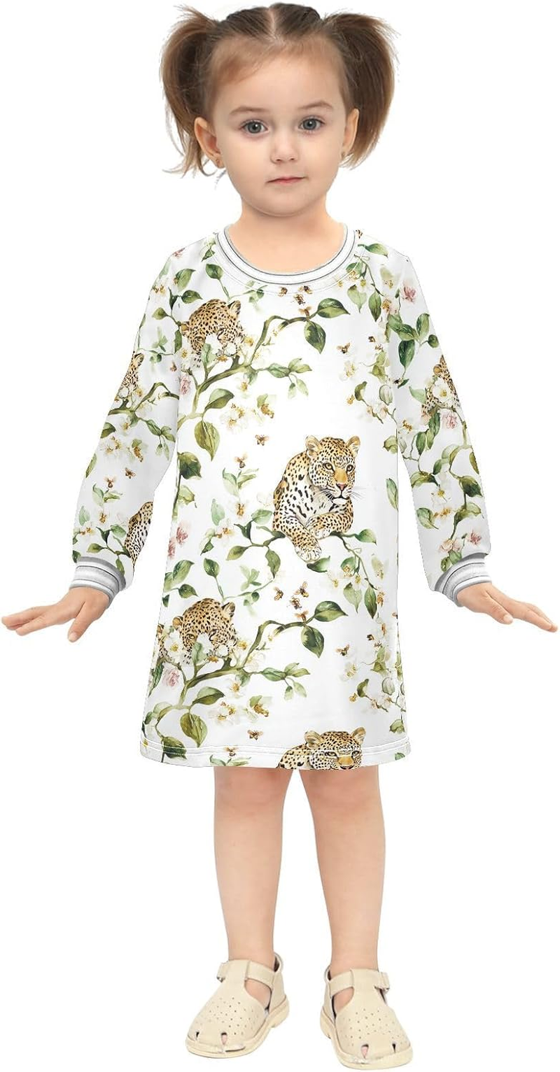 Caihoyu Toddler Girls Spring Dress Toddler Baby Casual Basic Dress, Multicolor09, 8 Years image number 2