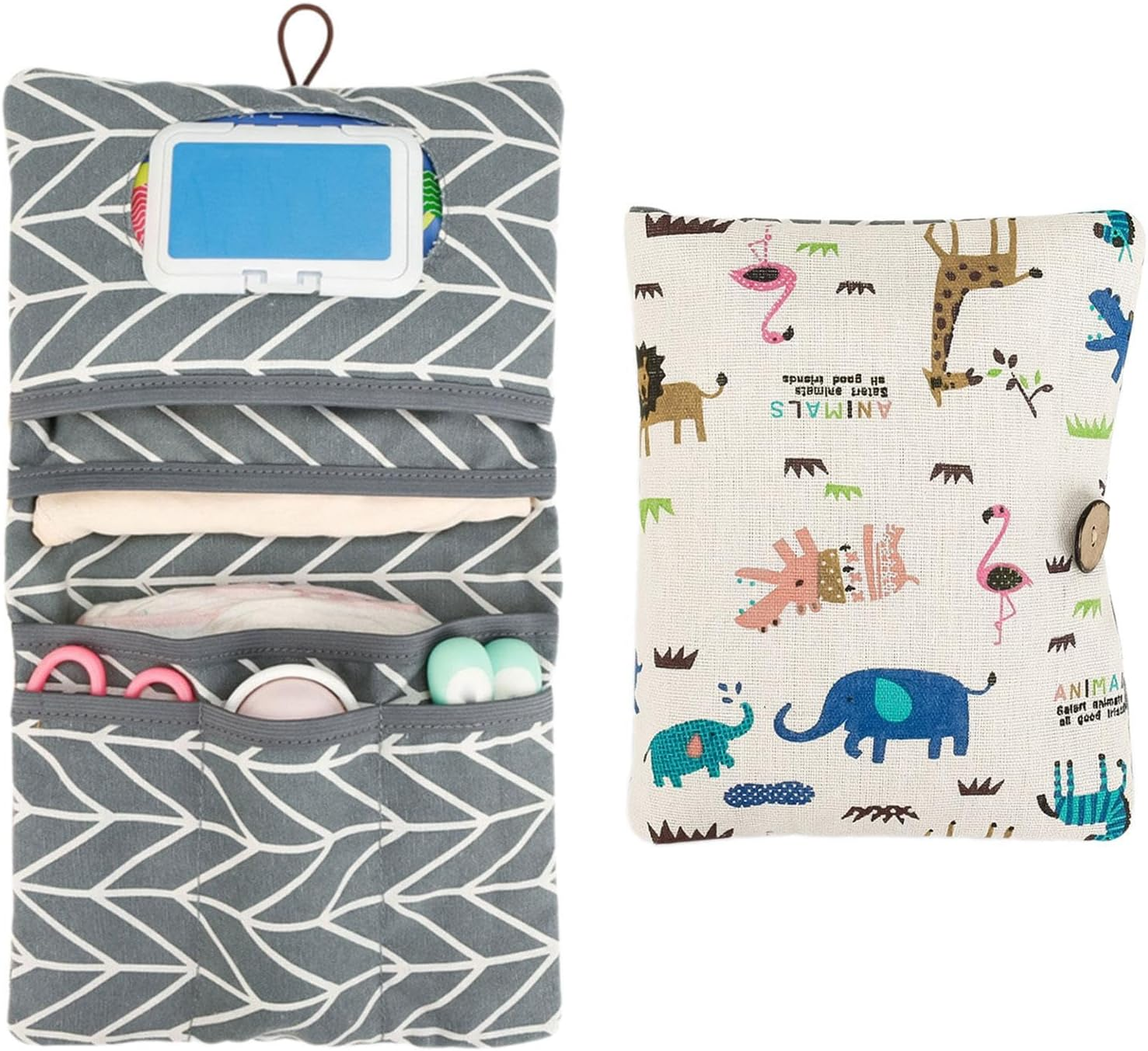 Foldable Diaper Bag, Portable Diaper Pouch, Multipurpose Diaper Pouch, Washable Diaper Bag Organizer Tote, Reusable Pouch for Baby Including Wipes, Toys, and Bottles, 22X18X2 Cm, image number 4