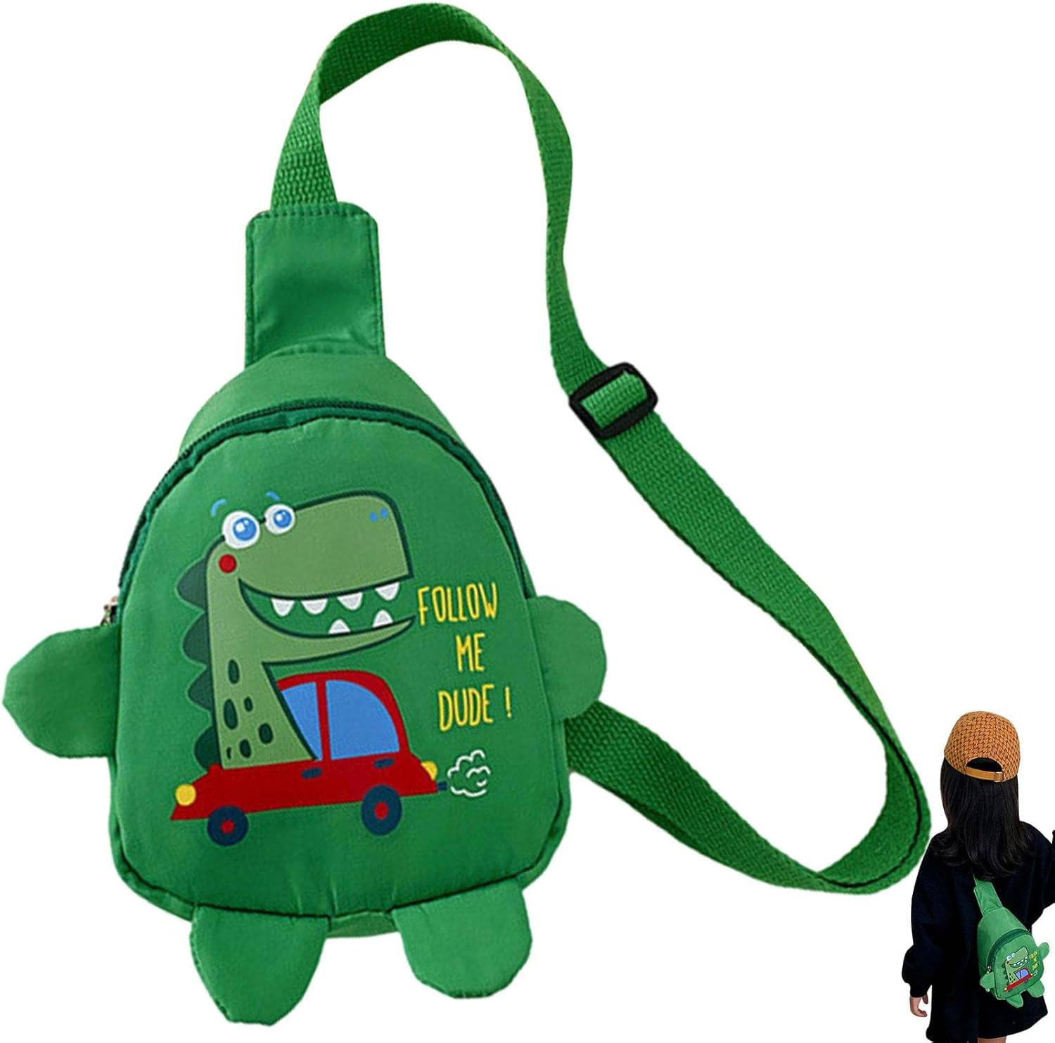 Backpack for Kids - Cute Dinosaur Cartoon Chest Bag | Water Proof Bag Back with Adjustable Strap for Kids Snacks Yyss