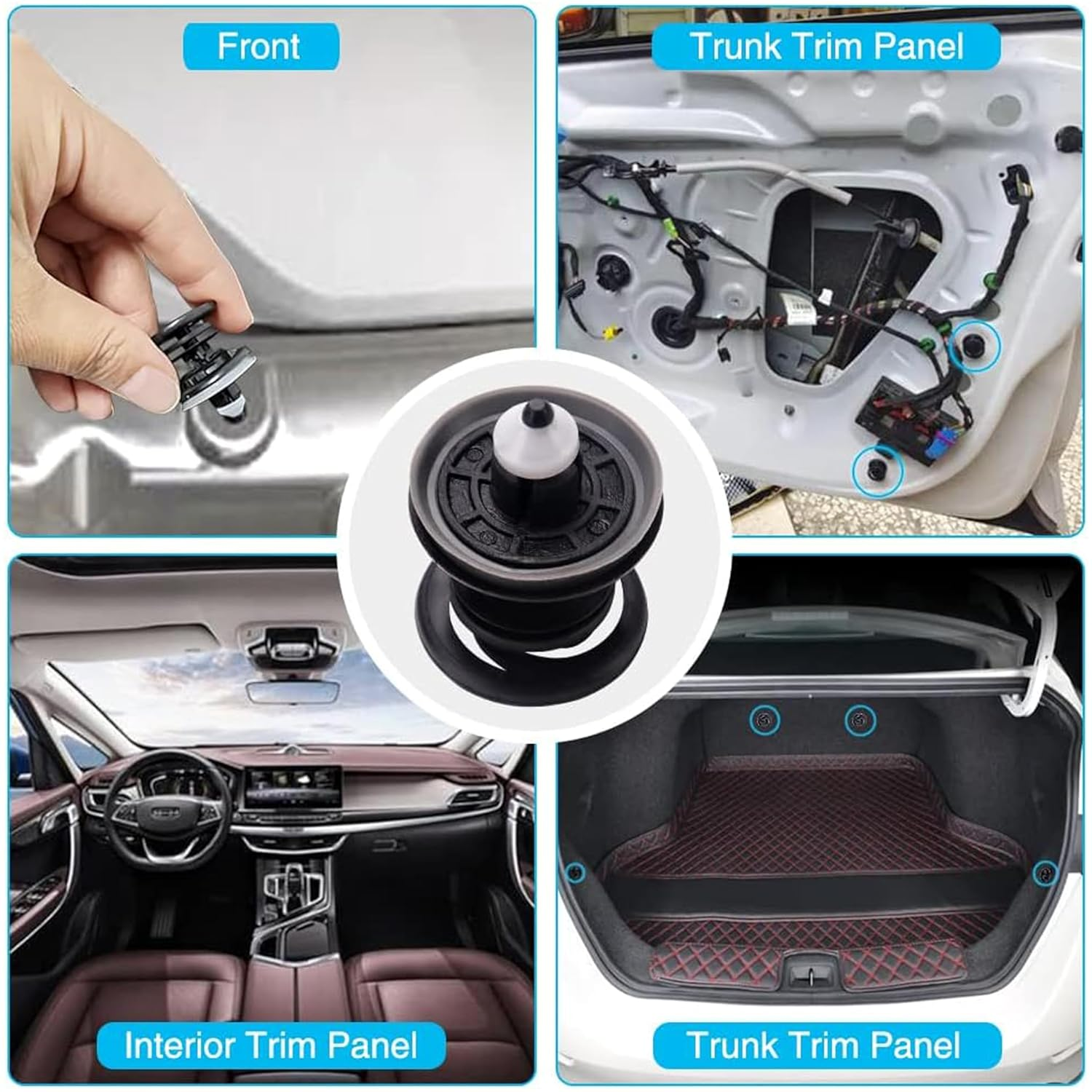 20 PCS Auto Fasteners Door Panel Mounting Clips,Car Interior Door Card Trim Clips with Sealer Replace #7L6-868-243 Compatible with VW Beetle,Audi,Cabrio,Golf,Gti,Jetta,Passat & Touareg,Auto Parts image number 5