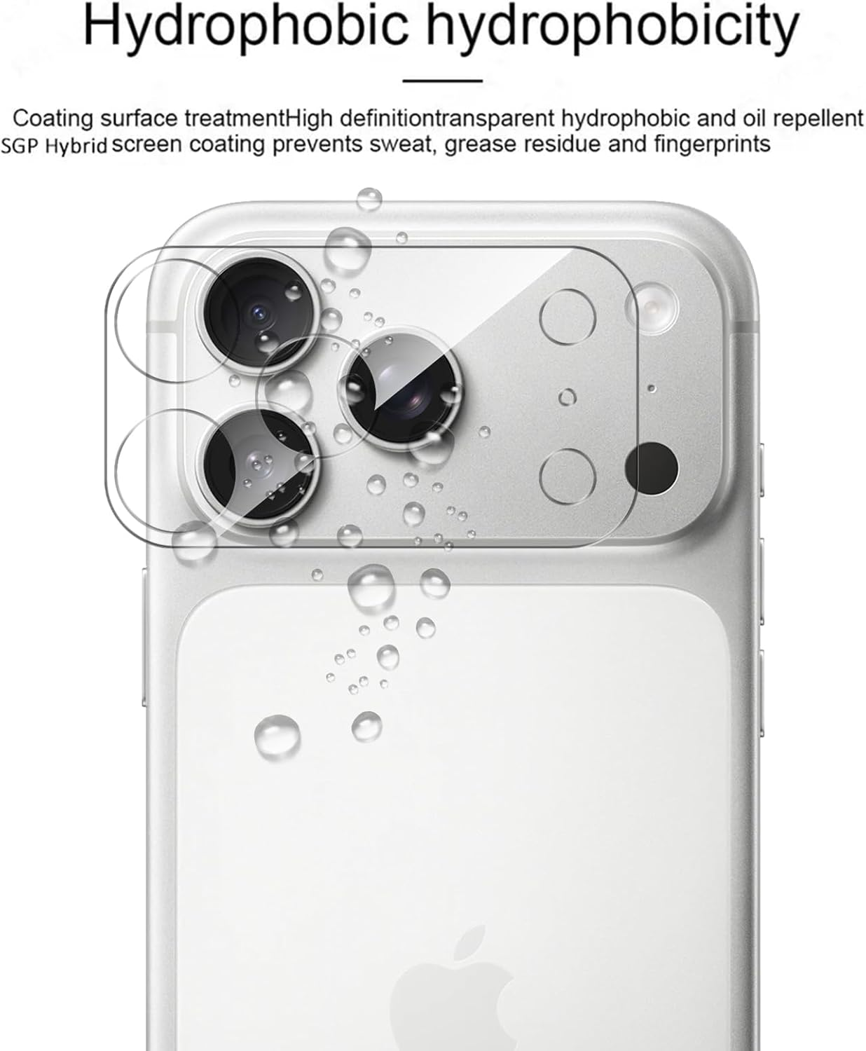 [2+2 Pack] Back Screen Protector for Iphone 17 Pro Max with Camera Lens Protector, Electro-Weideworld Ultra Clear 9H Hardness Scratch Resistant Tempered Glass with Full Coverage image number 1