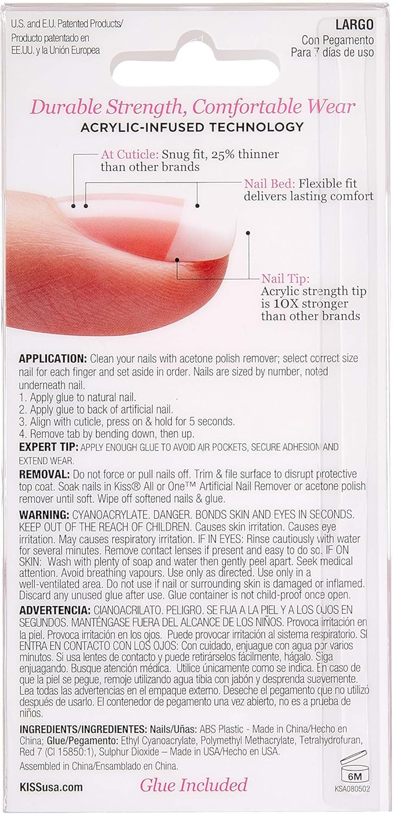 Kiss Salon Acrylic French Kit Back Talk Long