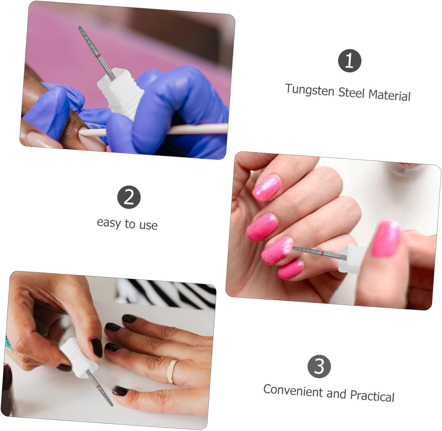 ELAYARD Nail Art Drill Bit Metal Nail Polishing Tool for Women Reusable Shaped Design Compatible image number 2