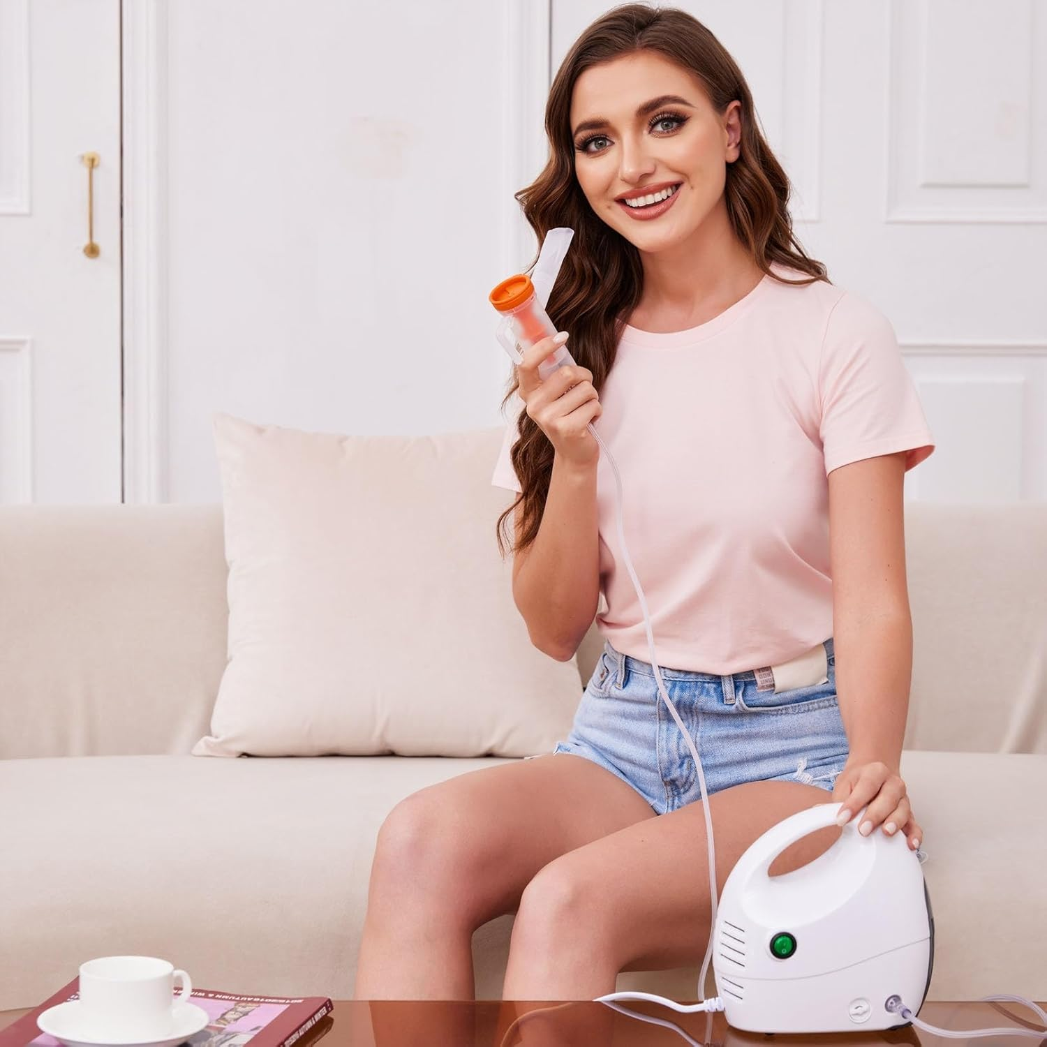 Nebulizer Machnie, Particulate Direct Interface Effectively for Adults Kids, Nebulizer with Exquisite Design, for Home Use Travel image number 1